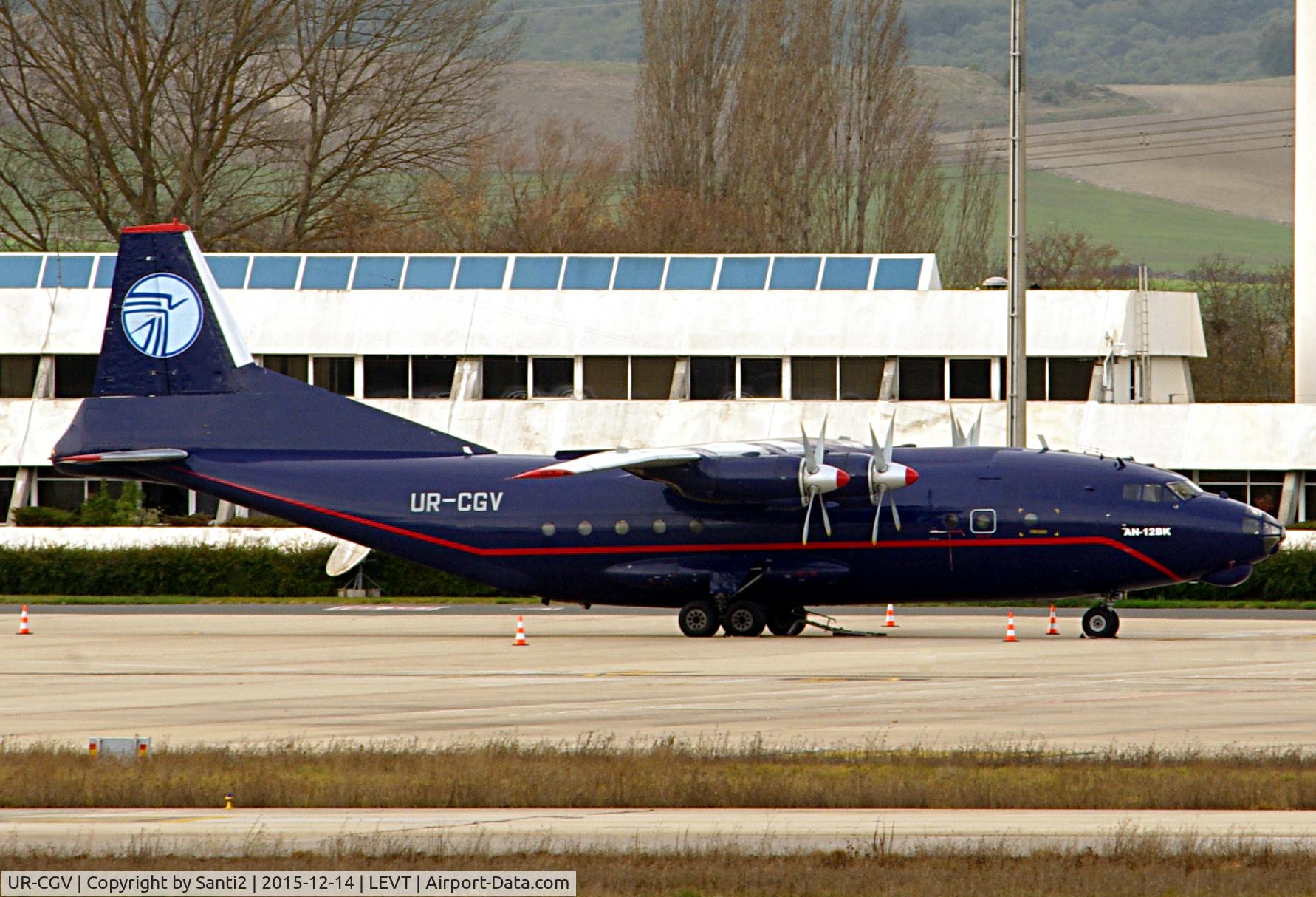 UR-CGV, 1966 Antonov An-12BP C/N 6344610, Parked at the cargo area.