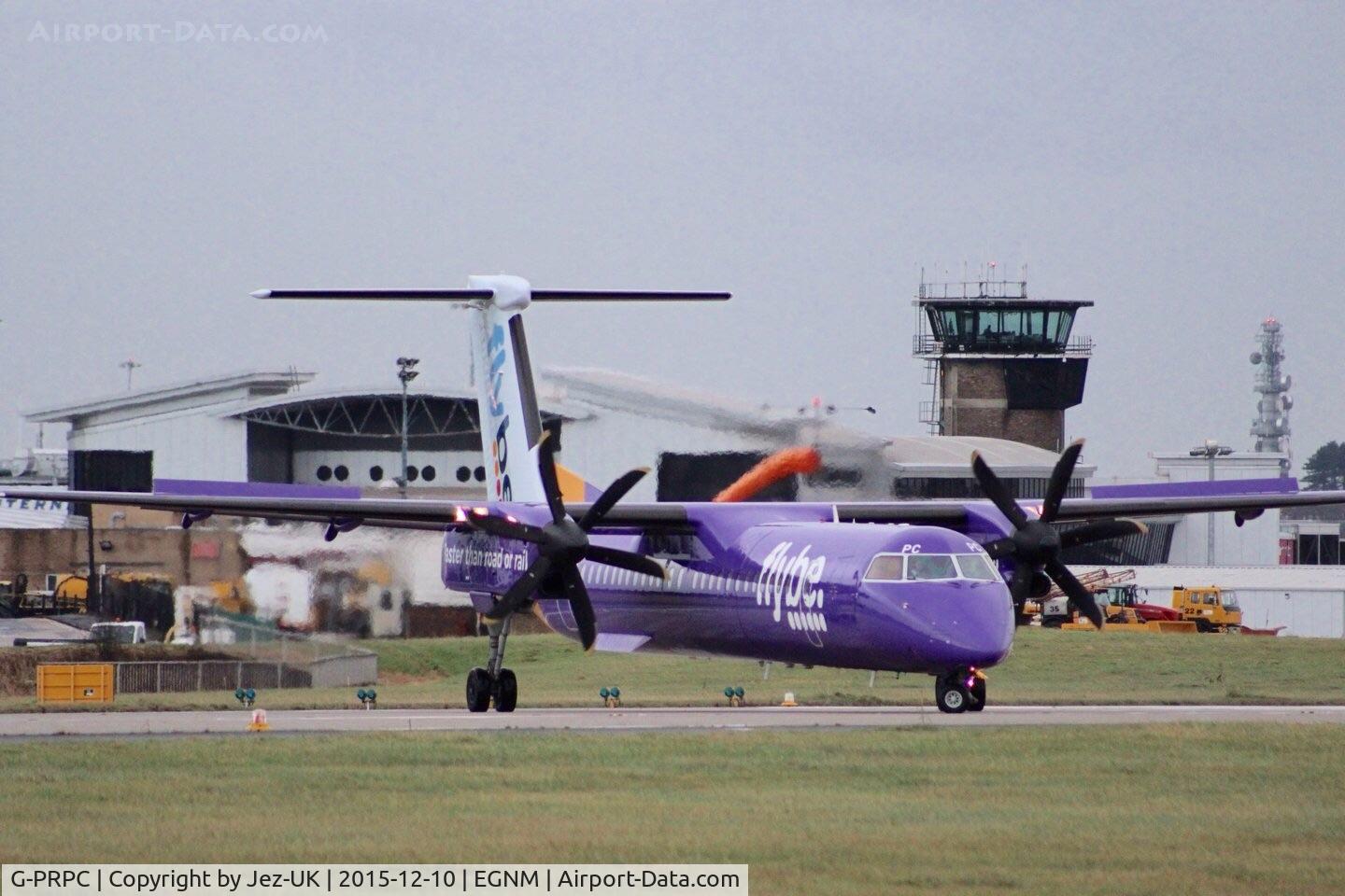 G-PRPC, 2010 Bombardier DHC-8-402 Dash 8 C/N 4338, 180 degree backtrack on runway 32 to stand 4, ex N338NG of Colgan Air,