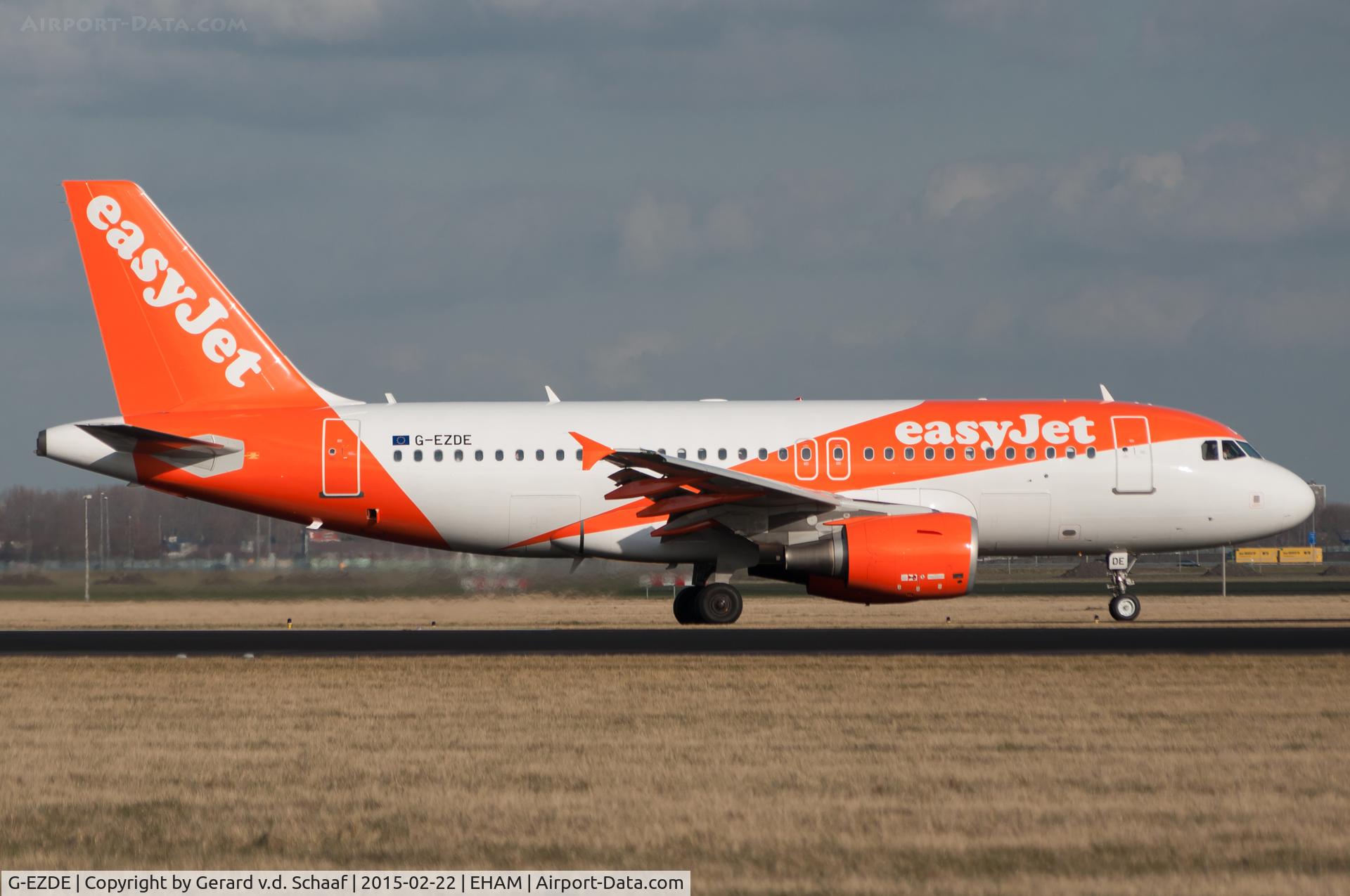 G-EZDE, 2008 Airbus A319-111 C/N 3426, Schiphol, February 2015