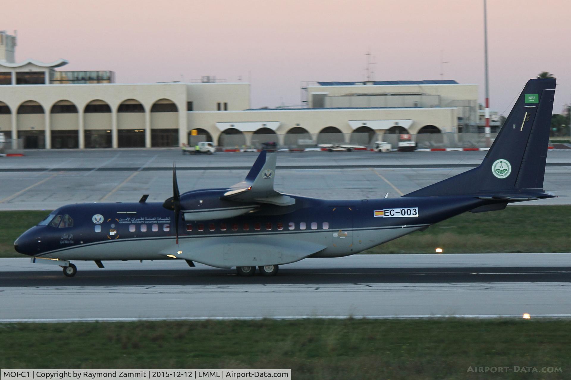 MOI-C1, 2015 CASA C-295W C/N S-143, Casa-295 MOI-C1 Saudi Air Force (Ministry of Interior) on delivery flight passed through Malta for a night stop.
