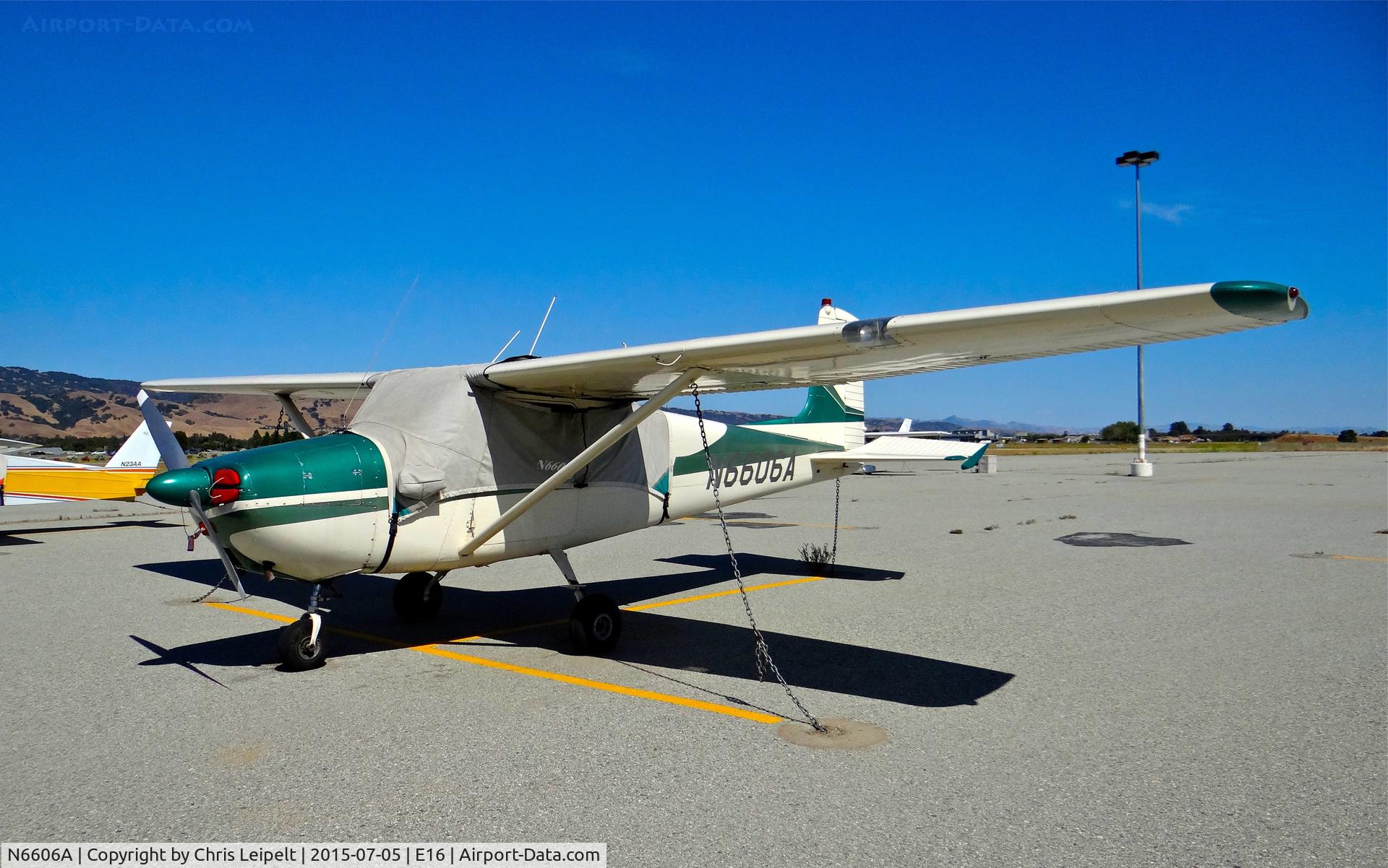 N6606A, 1956 Cessna 172 C/N 28706, Locally-based 1956 Cessna 172 parked at the south tie downs at South County Airport, San Martin, CA.