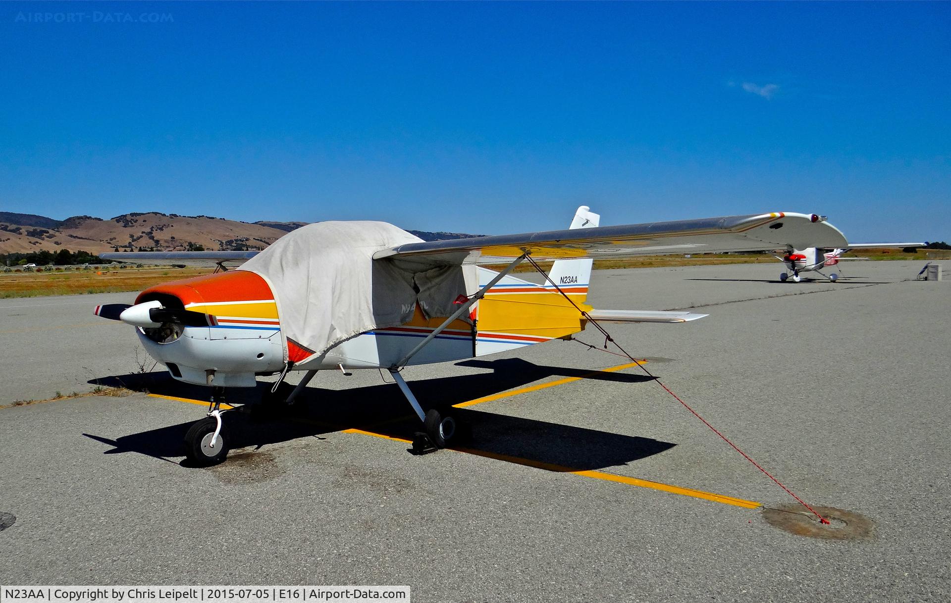 N23AA, 1964 Bolkow Bo-208C Junior C/N 529, Locally-based 1964 Bolkow 208C Junior parked at the south tie downs at South County Airport, San Martin, CA.