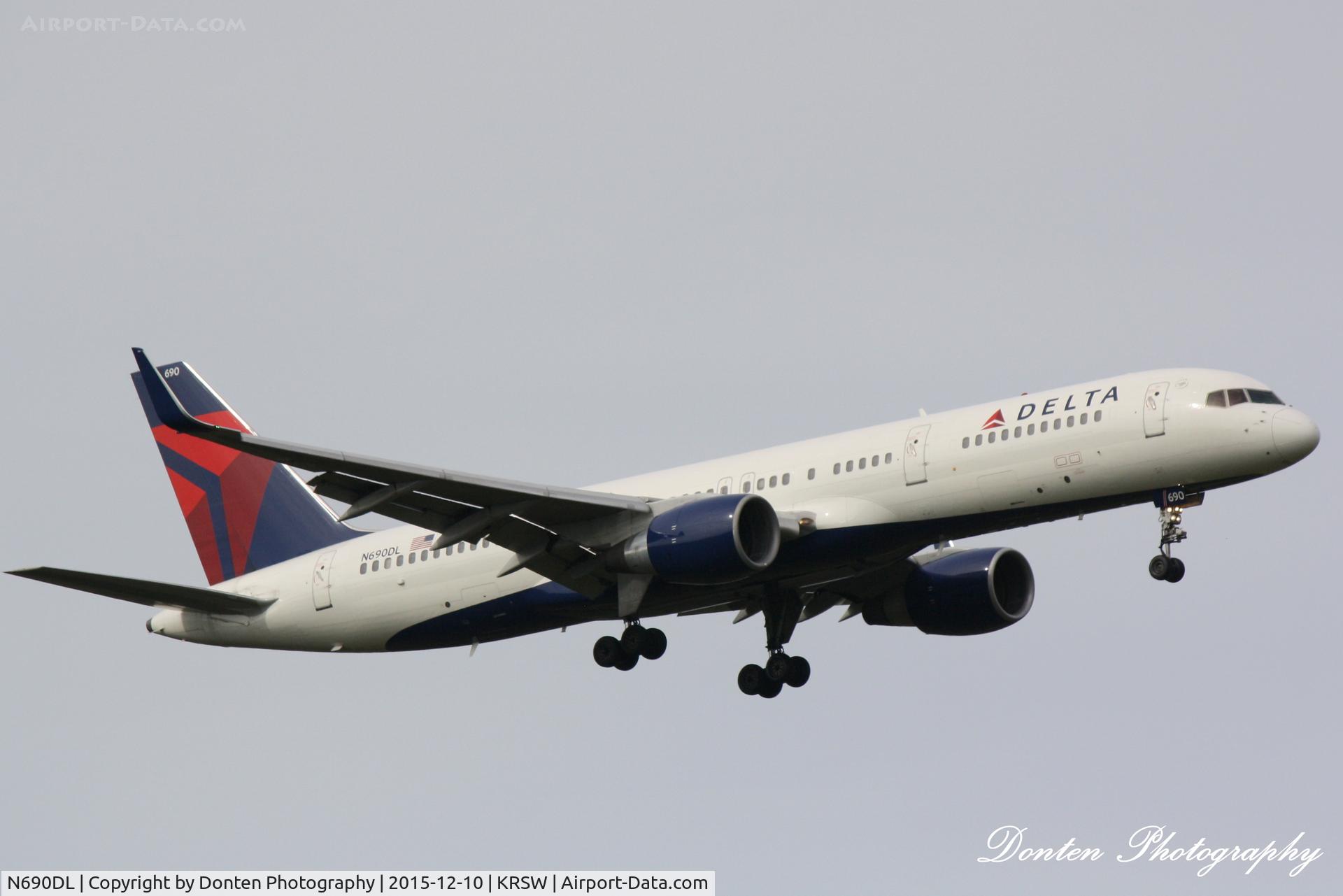 N690DL, 1998 Boeing 757-232 C/N 27585, Delta Flight 771 (N690DL) arrives at Southwest Florida International Airport following flight from Detroit Metro-Wayne County Airport