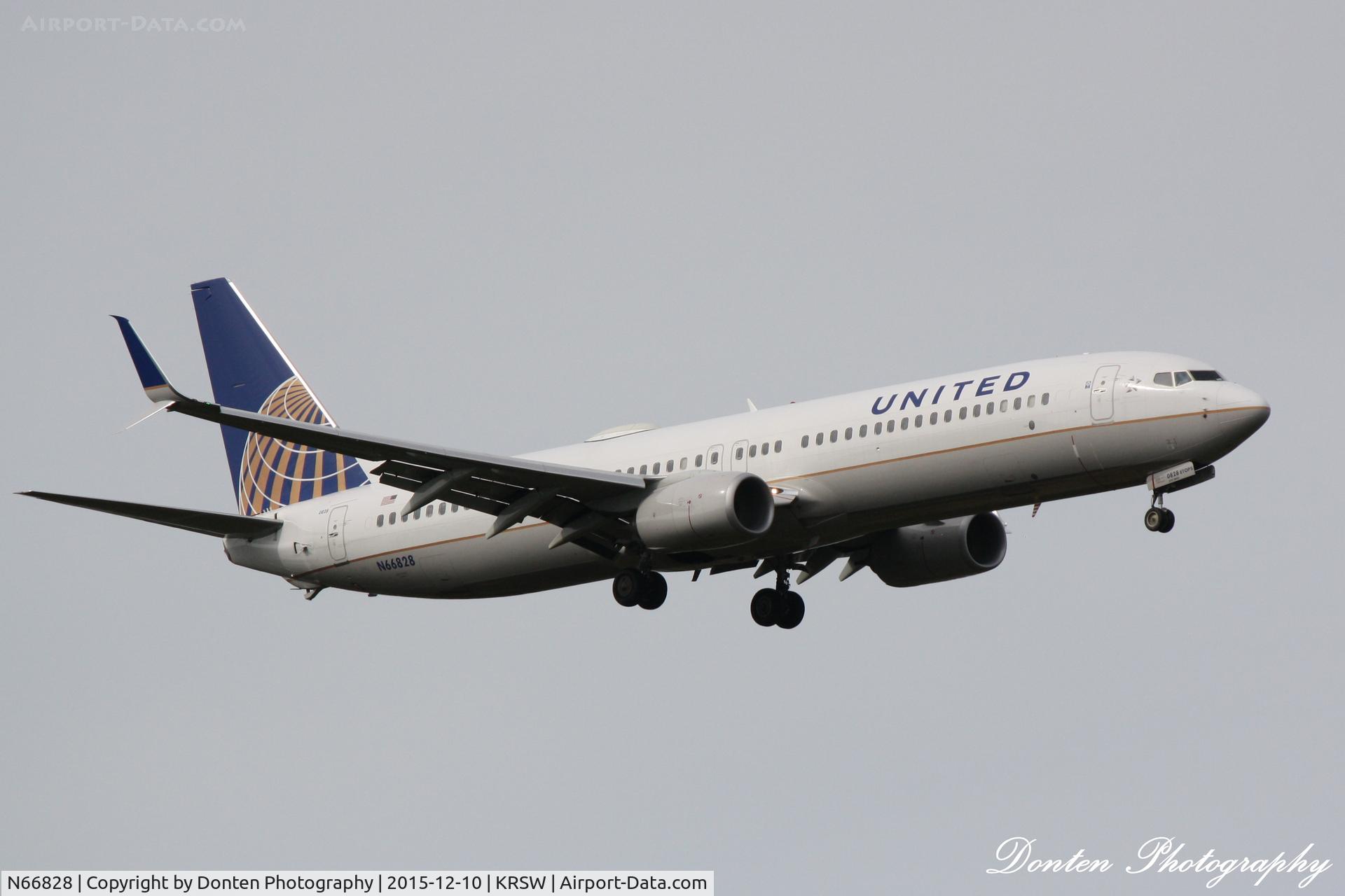 N66828, 2014 Boeing 737-924/ER C/N 44580, United Flight 665 (N66828) arrives at Southwest Florida International Airport following flight from Chicago-O'Hare International Airport
