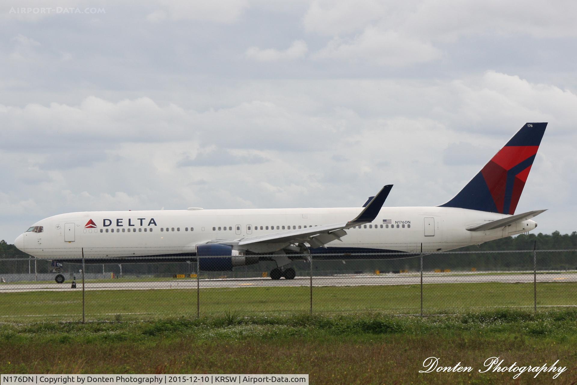 N176DN, 1990 Boeing 767-332 C/N 25061, Delta Flight 1516 (N176DN) arrives at Southwest Florida International Airport following flight from Detroit Metro-Wayne County Airport