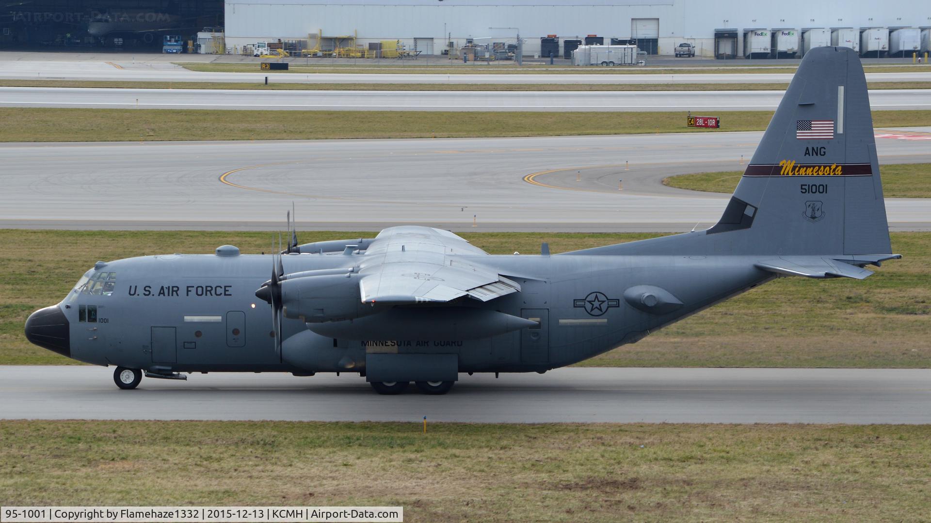 95-1001, 1995 Lockheed C-130H Hercules C/N 382-5421, PACKER01 taxiing to runway 28L