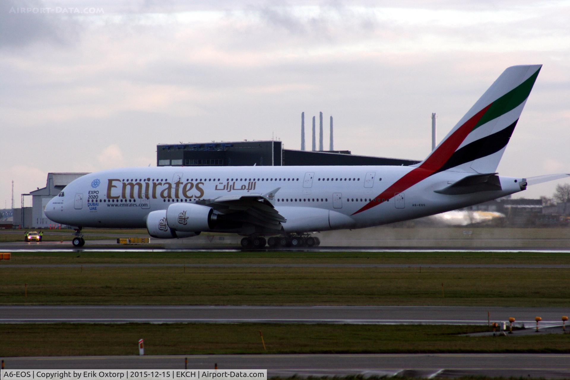 A6-EOS, 2015 Airbus A380-861 C/N 203, A6-EOS just arrived rw 04R