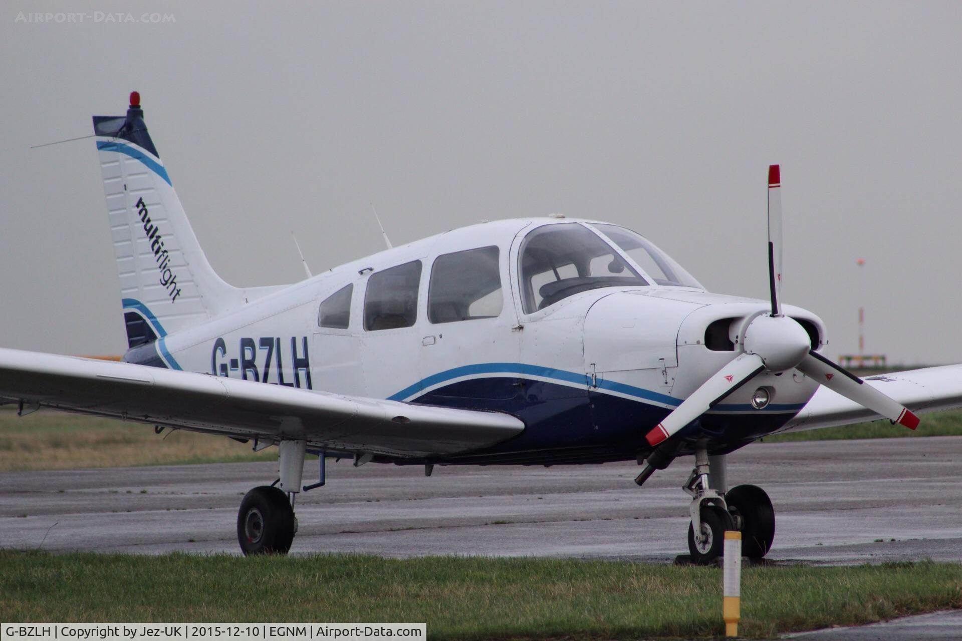 G-BZLH, 1983 Piper PA-28-161 Warrior II C/N 28-8316075, operated by Multiflight pilot training in the UK and parked outside one of hangers,