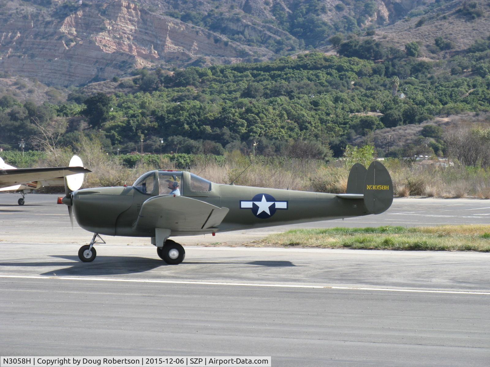 N3058H, 1946 Erco 415C Ercoupe C/N 3683, 1946 ERCO Ercoupe 415-C, Continental C85 85 Hp, taxi off the active