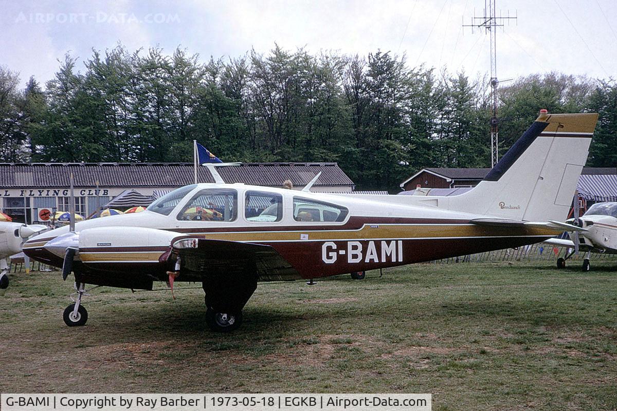 G-BAMI, 1973 Beech 95-B55 Baron Baron C/N TC-1524, G-BAMI   Beech 95-B55 Baron [TC-1524] Biggin Hill~G 18/05/1973. From a slide.