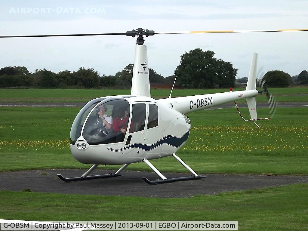 G-OBSM, 2001 Robinson R44 Raven C/N 1030, @ Halfpenny Green. EX:-G-CDSE,N43861,C-FAEP.
