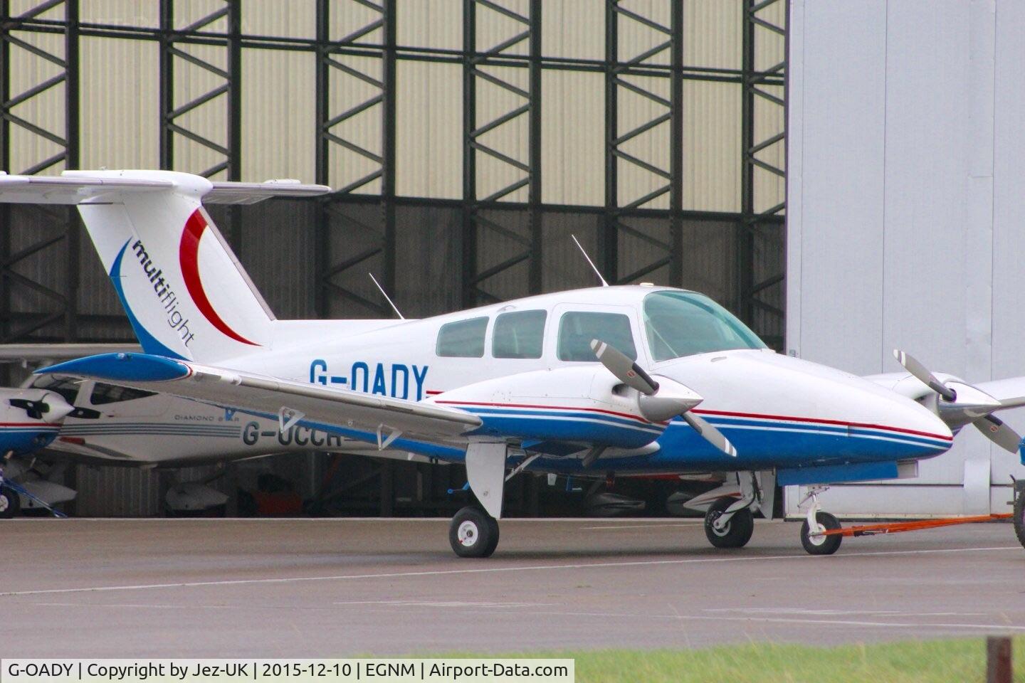 G-OADY, 1978 Beech 76 Duchess C/N ME-56, twin engine type rating trainer outside Multiflight hanger,