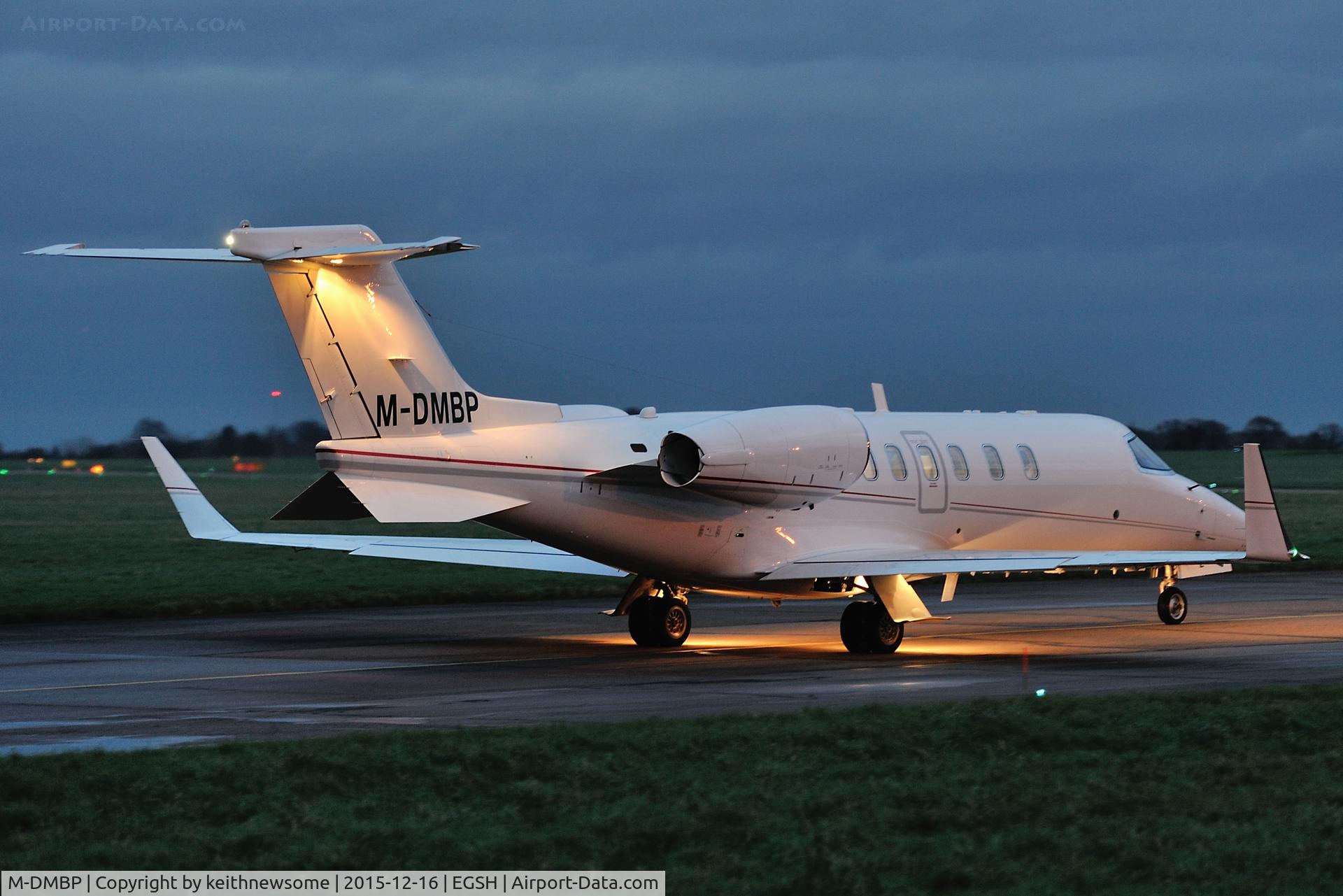M-DMBP, 2012 Learjet 40 C/N 45-2133, Early evening leaving.