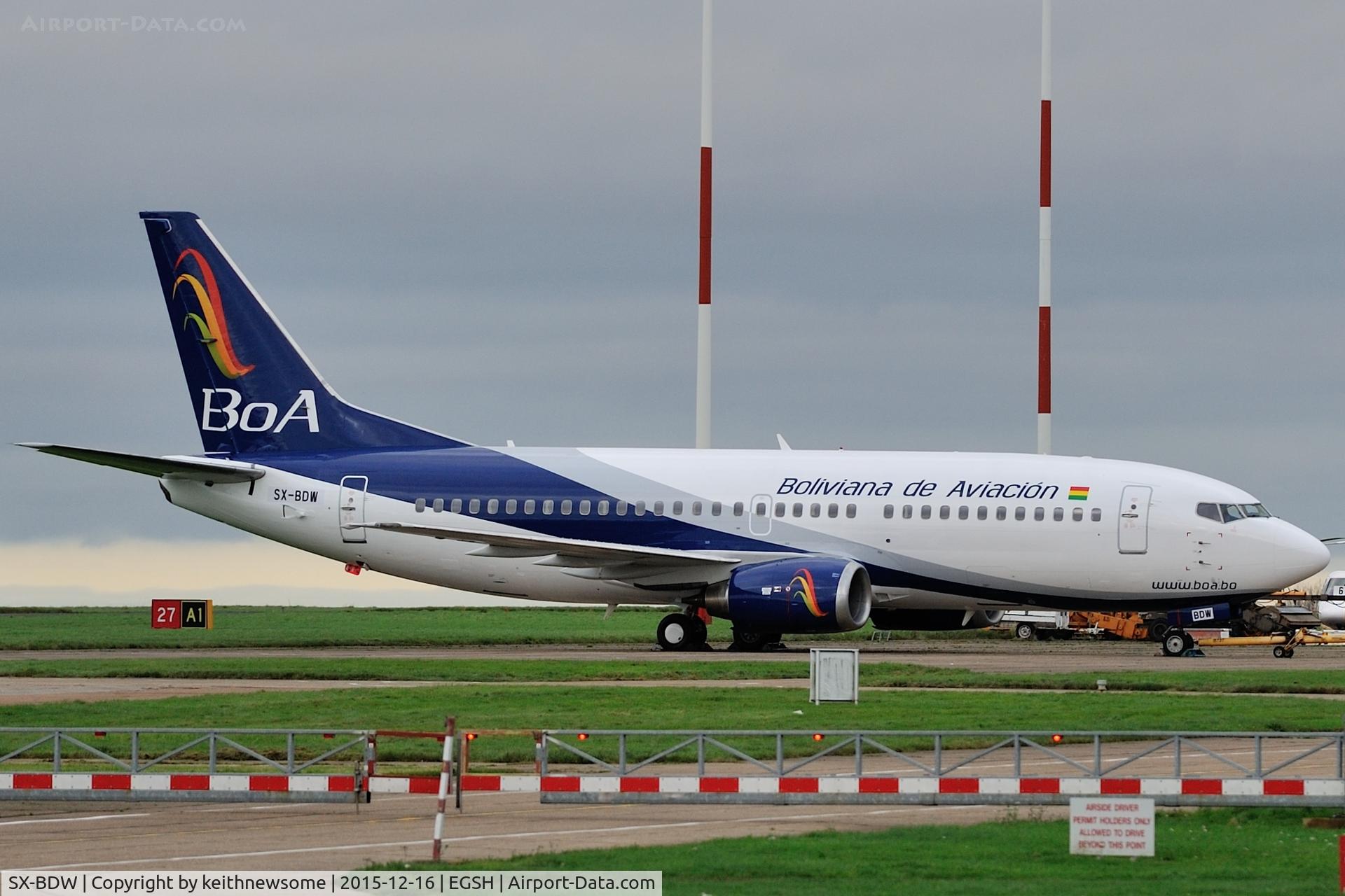 SX-BDW, 1997 Boeing 737-37Q C/N 28537, Boliviana de Aviacion.