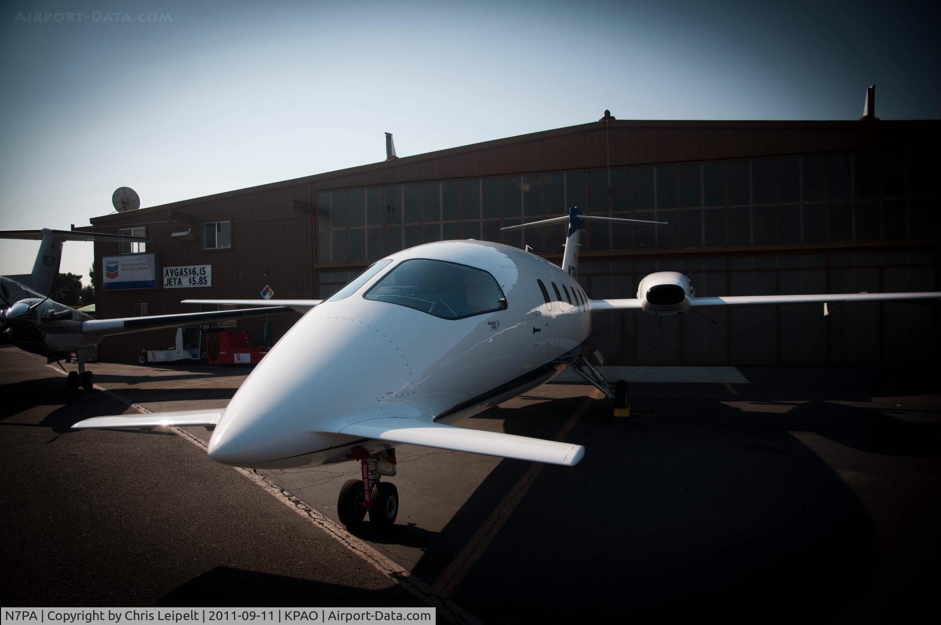 N7PA, 2009 Piaggio P-180 C/N 1191, Locally based 2009 Piaggop P-180 on sidplsy during the 2011 Palo Alto Airport Day. Photo credit goes to Justin Wo.
