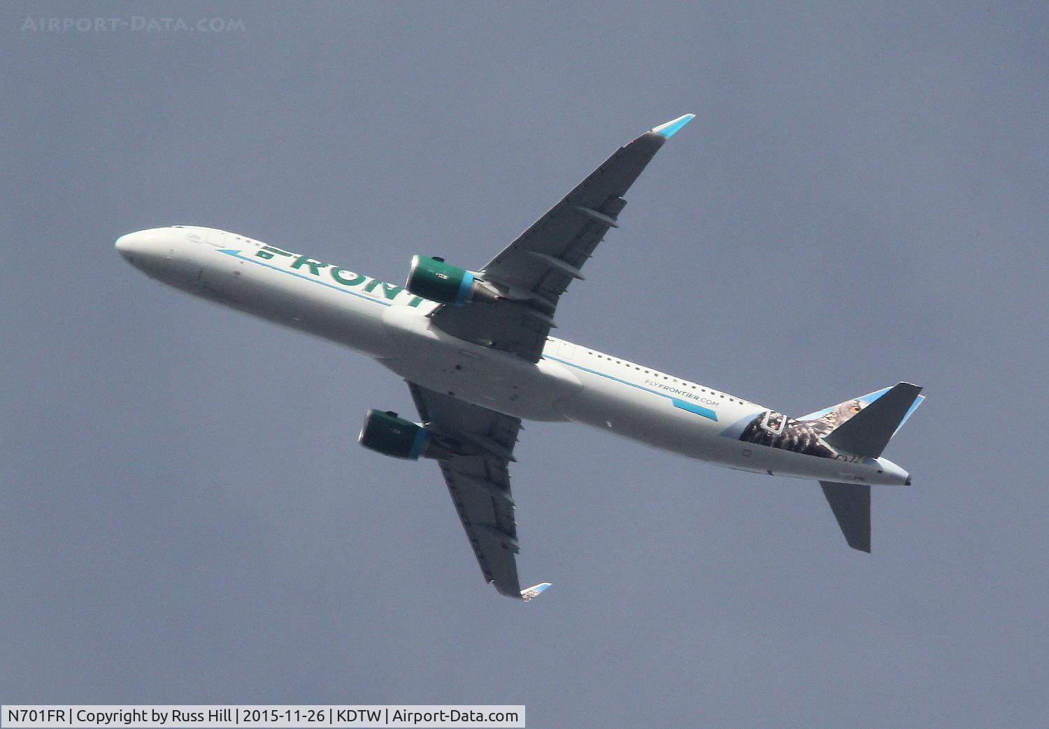 N701FR, 2015 Airbus A321-211 C/N 6793, FFT9120, MCO to DTW.  On approach to DTW, approx. 15 miles out.