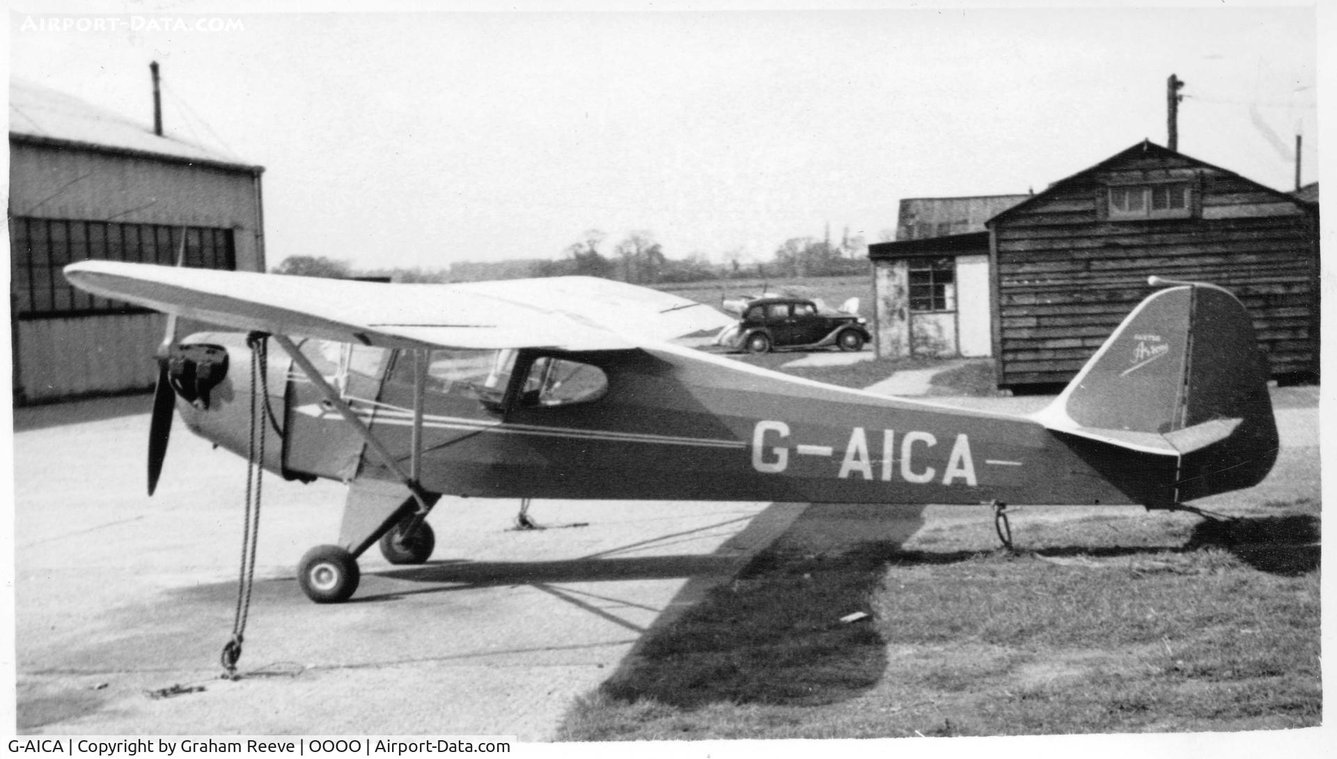 G-AICA, Auster J-2 Arrow C/N 1878, Recently found photograph, hence no information.
