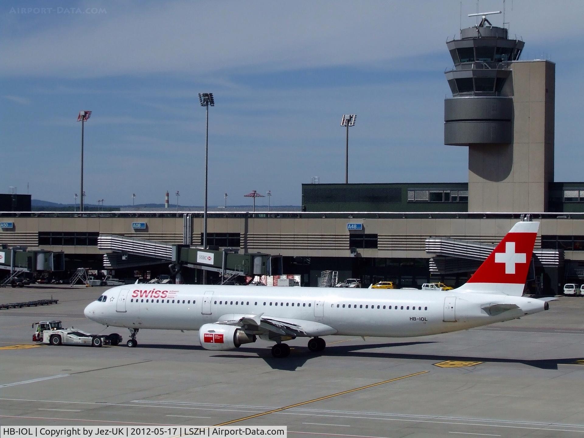 HB-IOL, 1999 Airbus A321-111 C/N 1144, view out from terrace with Swiss A321 HB-IOL about to leave,