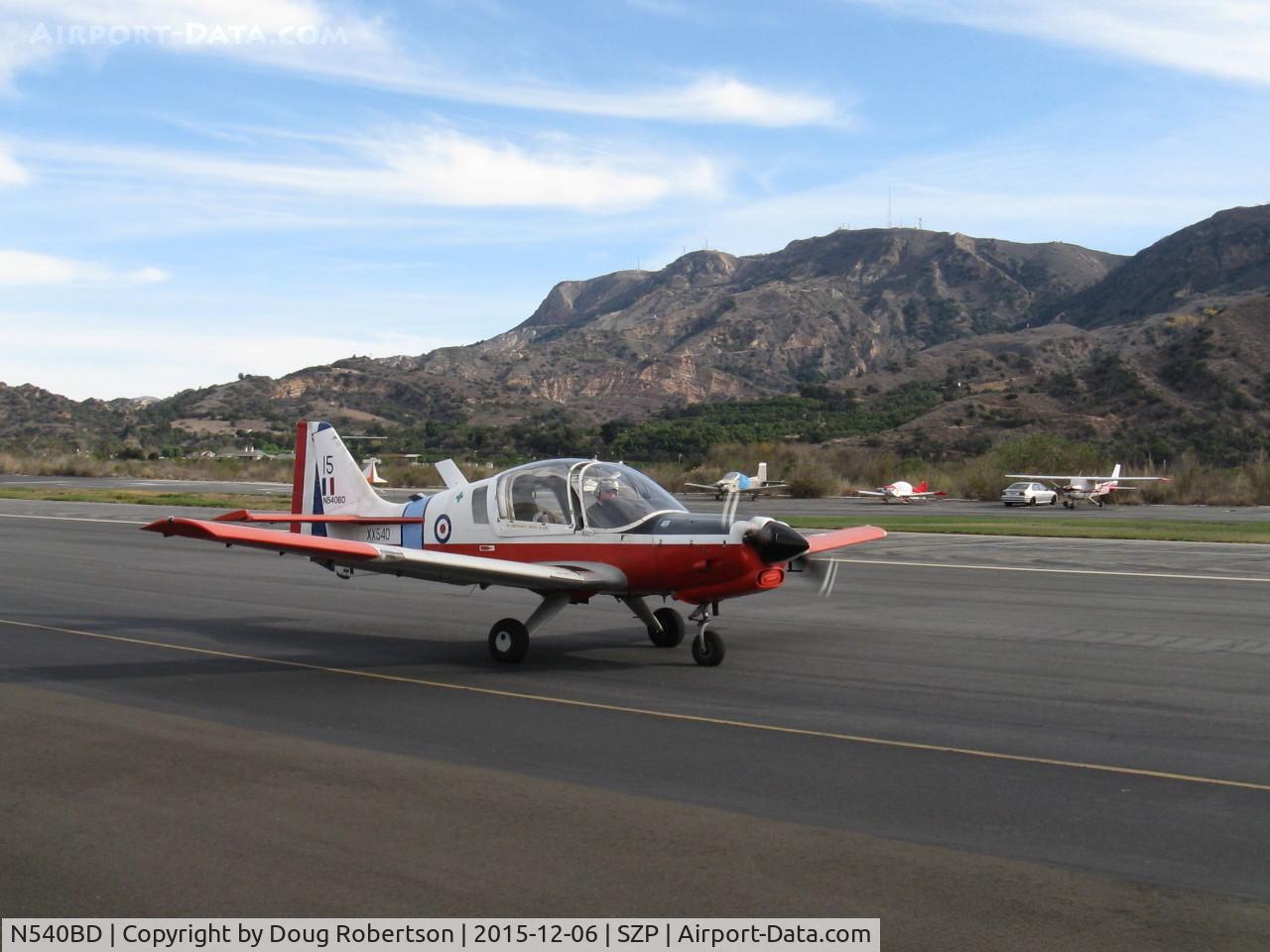 N540BD, 1973 Scottish Aviation Bulldog T.1 C/N BH120/232, 1973 Scottish Aviation BULLDOG Mdl 120/121, Lycoming O-540-A1B5D 200 hp, two-place side by side trainer, Experimental class warbird, taxi to Rwy 04