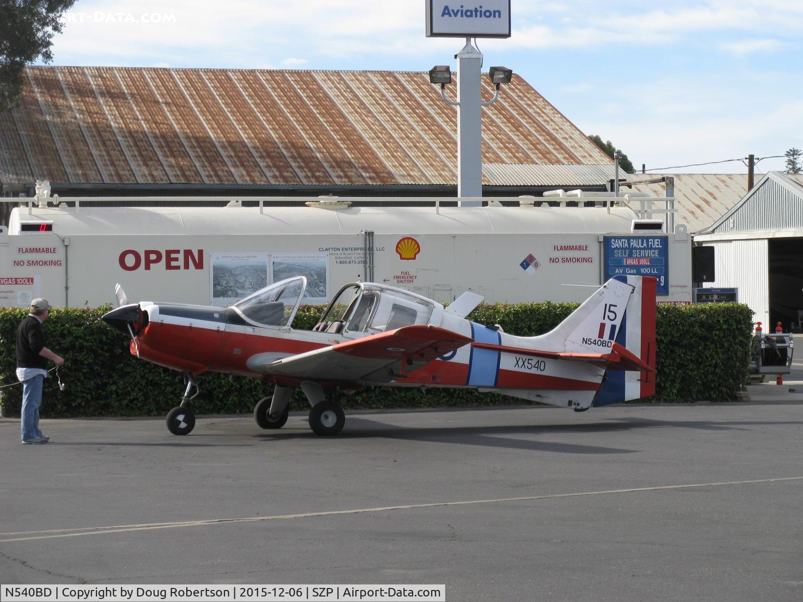 N540BD, 1973 Scottish Aviation Bulldog T.1 C/N BH120/232, 1973 Scottish Aviation BULDOG Mdl 120/121, Lycoming O-540-A1B5D 200 Hp, two place side by side trainer, Experimental class, refueling