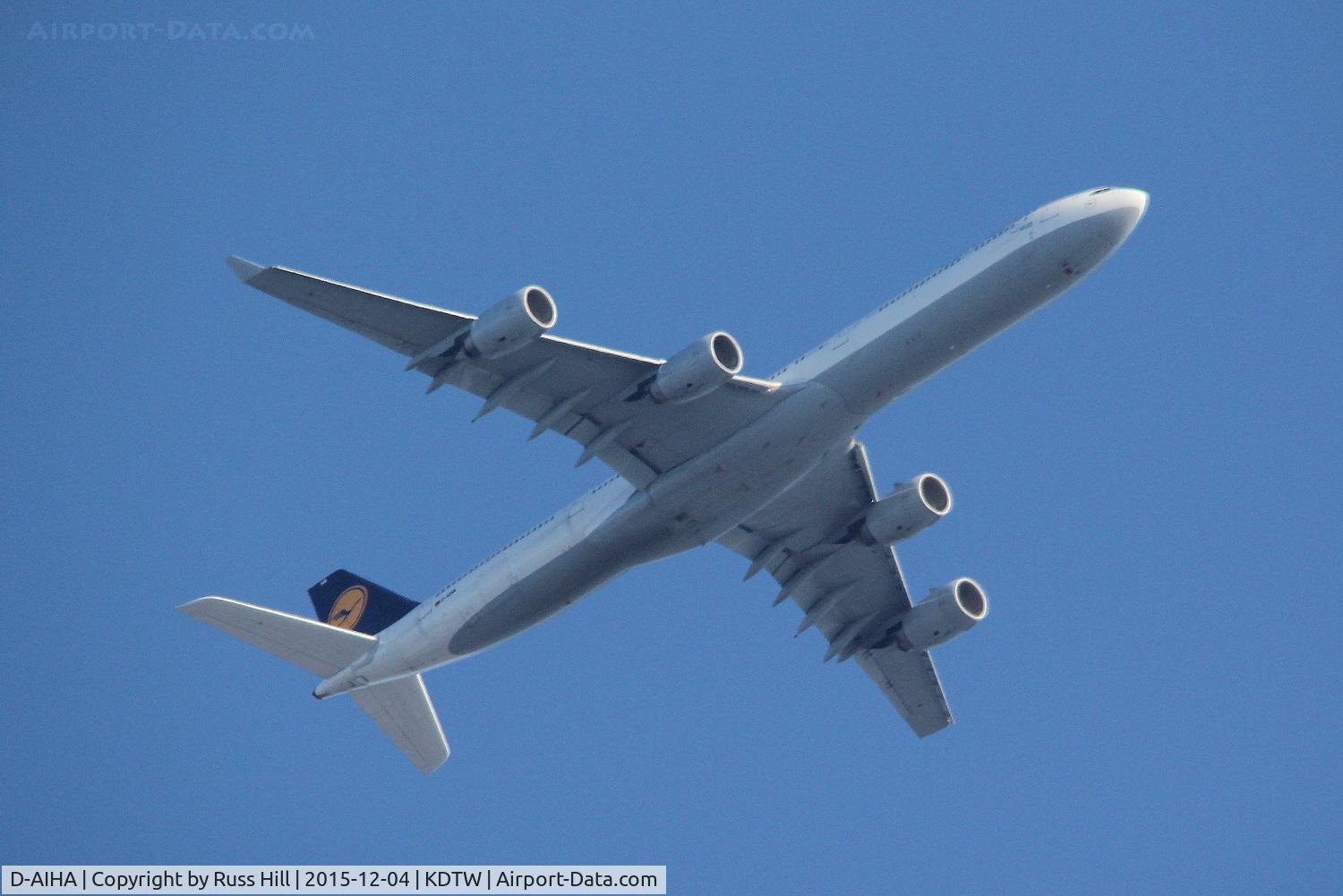 D-AIHA, 2003 Airbus A340-642 C/N 482, LH442, FRA to DTW.  On approach to DTW, approx. 15 miles out.
