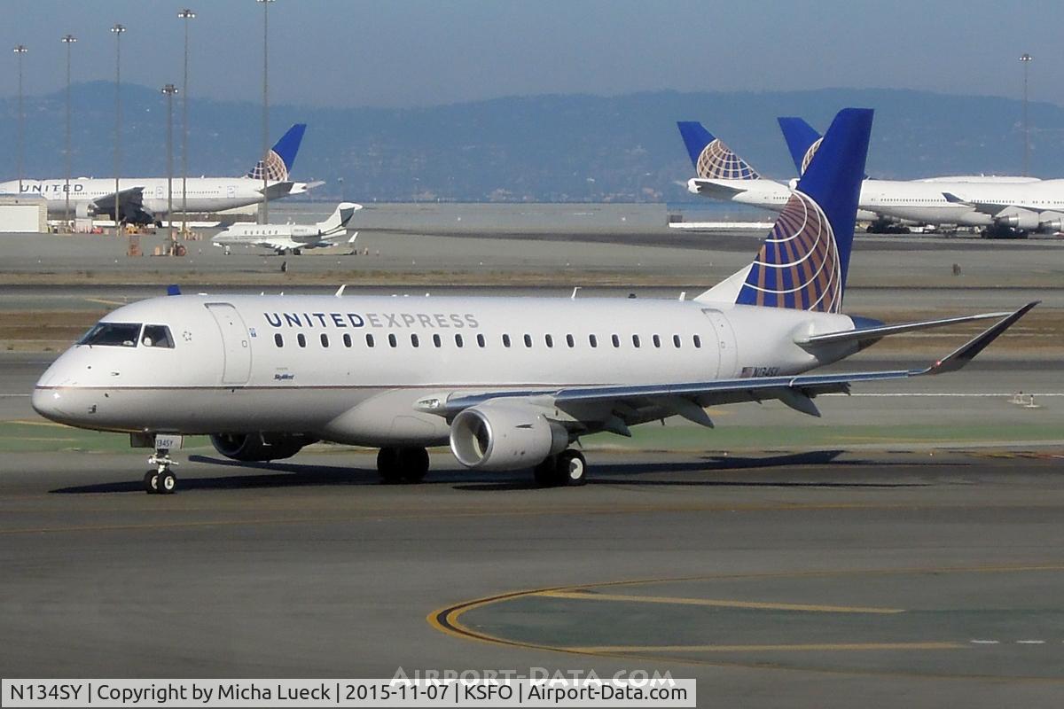 N134SY, 2015 Embraer 175LR (ERJ-170-200LR) C/N 17000458, At San Francisco