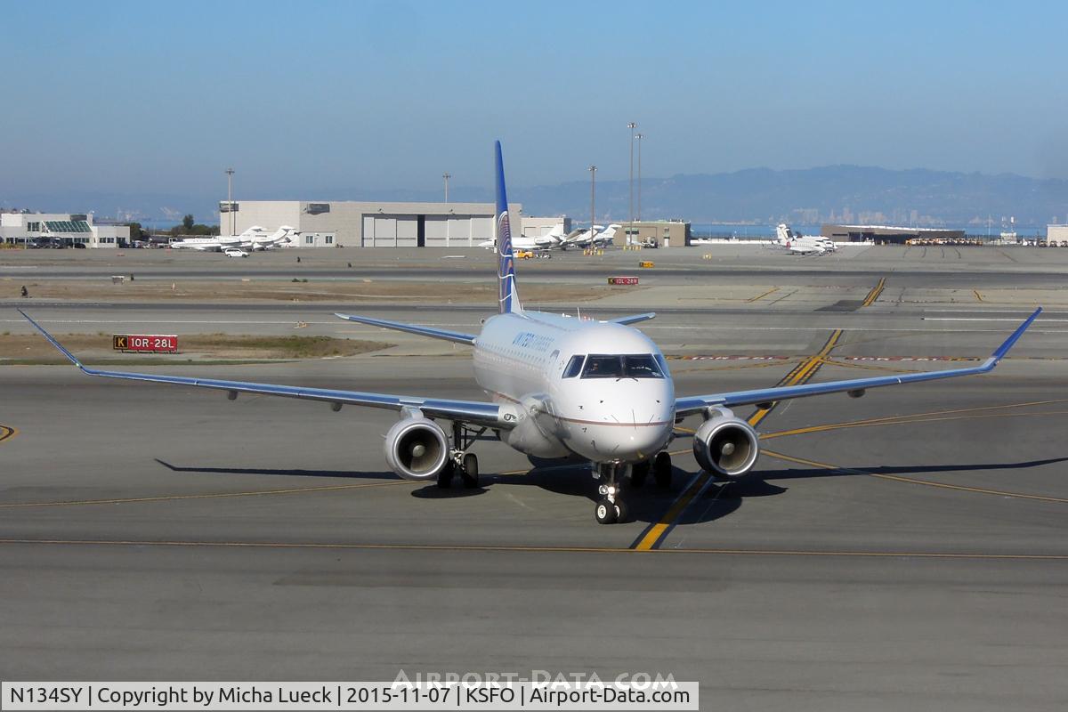N134SY, 2015 Embraer 175LR (ERJ-170-200LR) C/N 17000458, At San Francisco