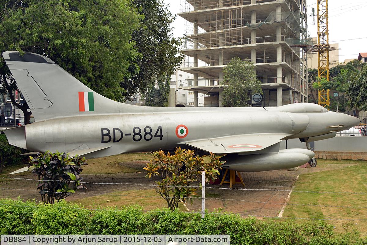 DB884, Hindustan Aeronautics HF-24 Marut Mk.1, On display at the Visvesvaraya Industrial and Technological Museum, Bangalore. Designed by Dr. Kurt Tank in 1956, a total of 147 Maruts were built. This example has four drop tanks and was recently repainted by HAL.