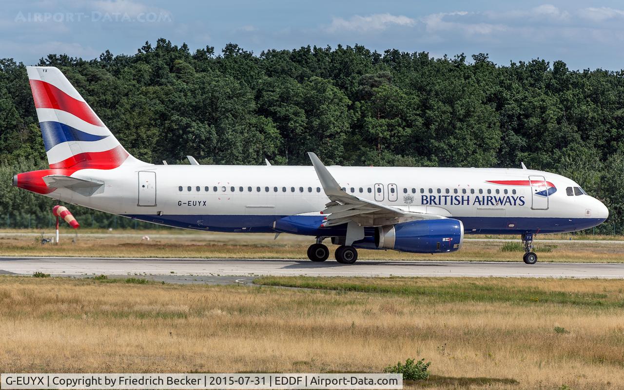 G-EUYX, 2014 Airbus A320-232 C/N 6155, departure via RW18W