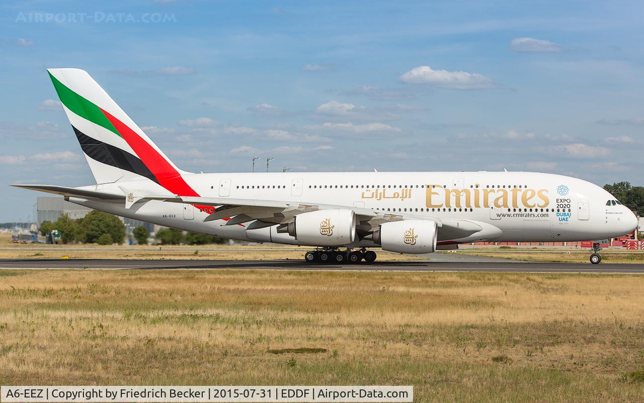 A6-EEZ, 2014 Airbus A380-861 C/N 158, departure via RW18W
