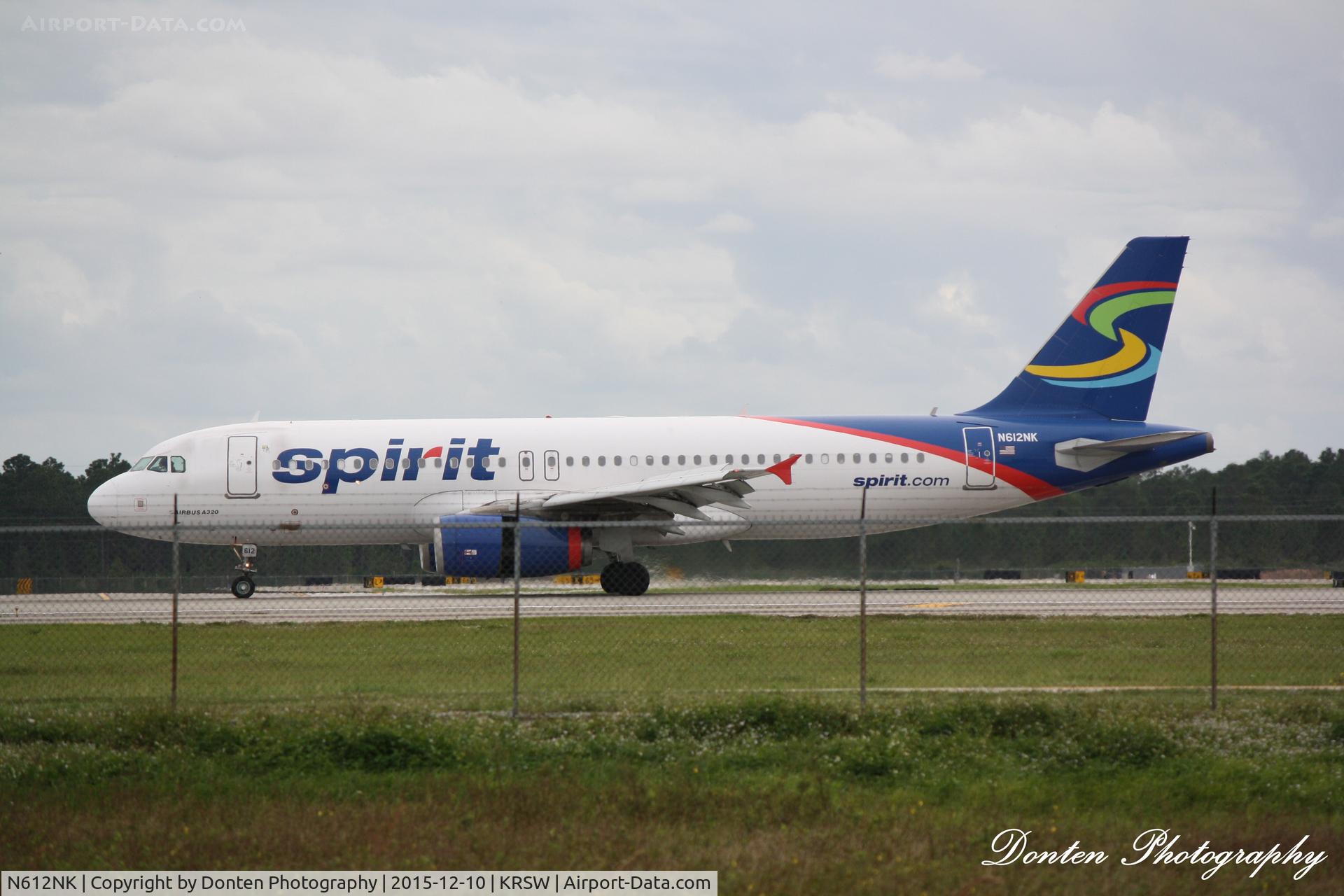 N612NK, 2012 Airbus A320-232 C/N 5029, Spirit Flight 448 (N612NK) arrives at Southwest Florida International Airport following flight from Dallas-Fort Worth International Airport