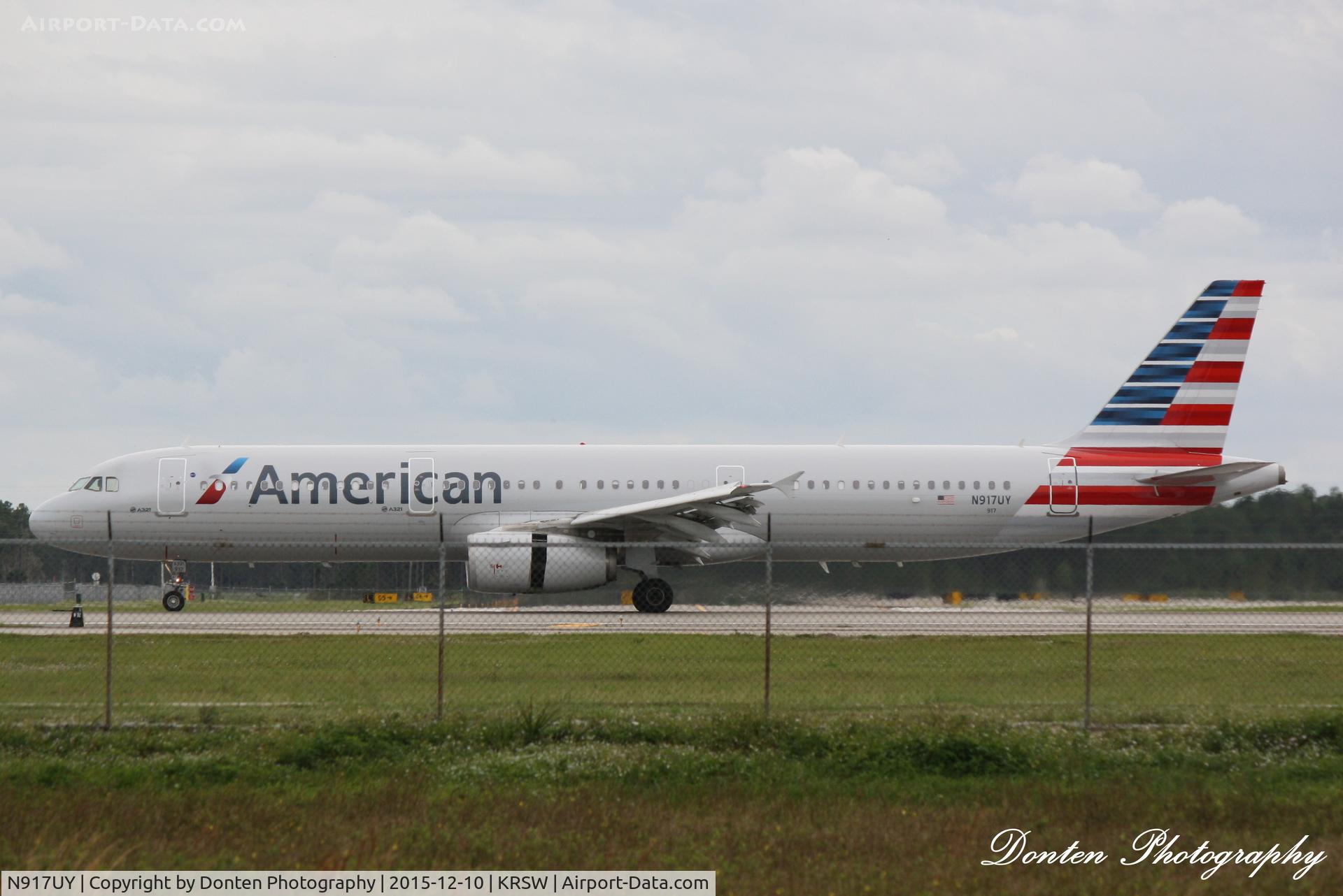 N917UY, 2015 Airbus A321-231 C/N 6427, American Flight 1837 (N917UY) arrives at Southwest Florida International Airport following flight from Charlotte-Douglas International Airport
