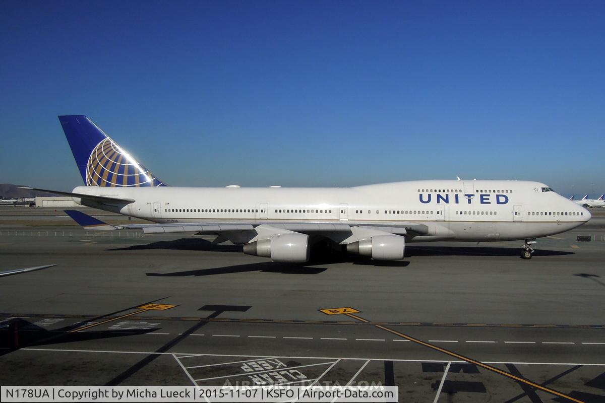 N178UA, 1990 Boeing 747-422 C/N 24385, At San Francisco