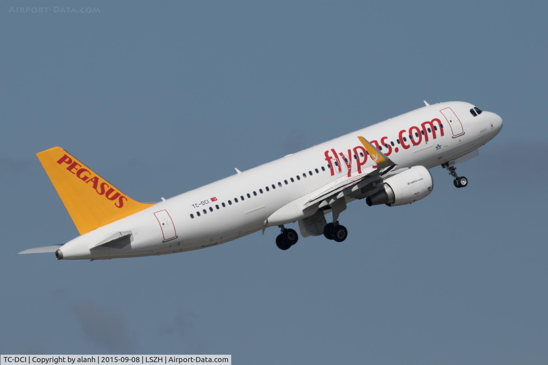 TC-DCI, 2015 Airbus A320-216 C/N 6666, Departing Zurich