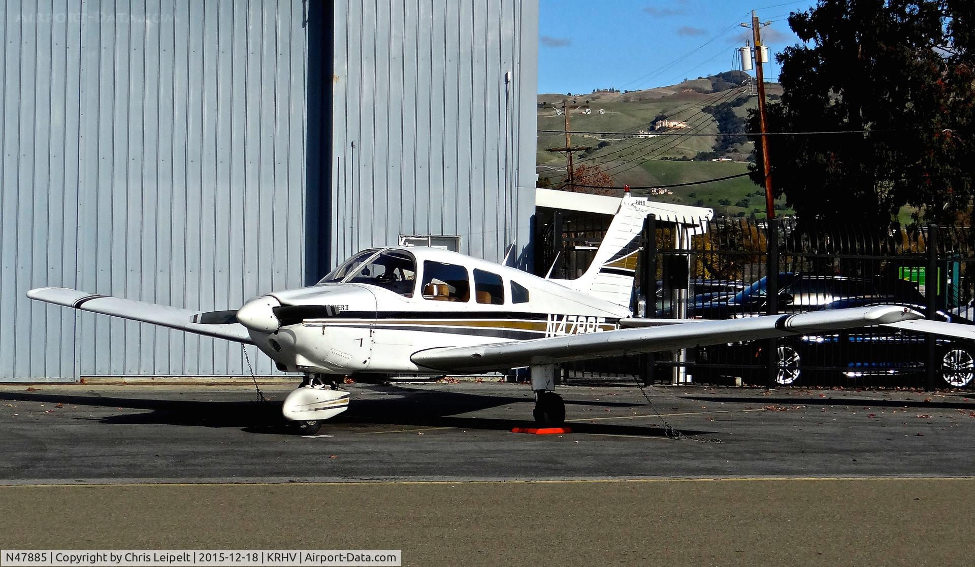 N47885, 1977 Piper PA-28-181 Archer C/N 28-7890148, Alcadia Inc (Wilmington, DE) 1977 Piper PA-28-181 parked on the TradeWinds ramp at Reid Hillview Airport, San Jose, CA.