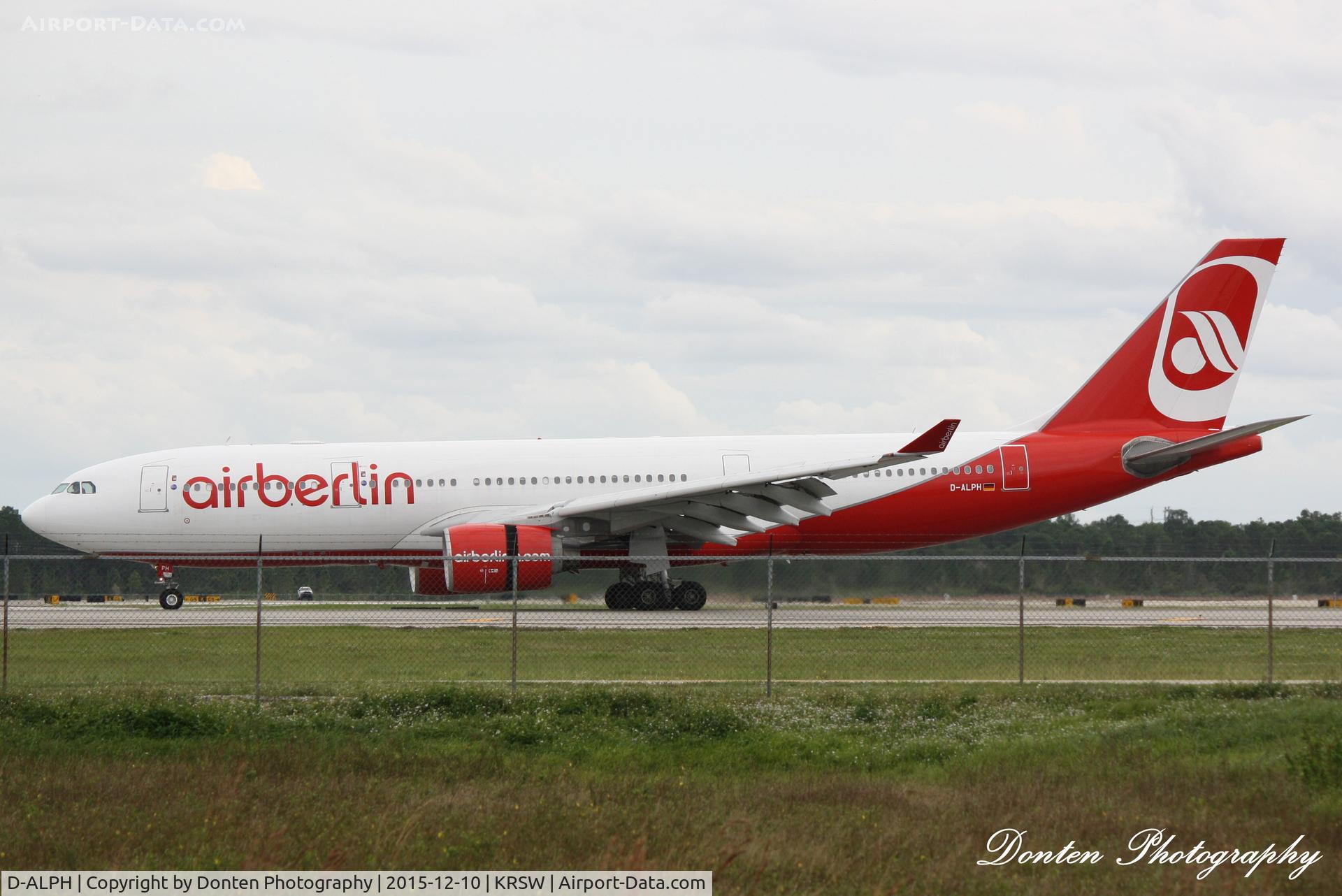 D-ALPH, 2006 Airbus A330-223 C/N 739, AirBerlin 7008 (D-ALPH) arrives at Southwest Florida International Airport following flight from Dusseldorf International Airport