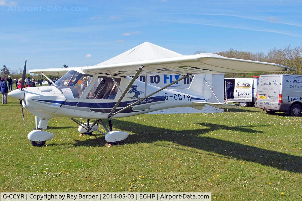 G-CCYR, 2004 Comco Ikarus C42 FB80 C/N 0408-6612, Comco Ikarus C-42 Cyclone FB80 [0406-6612] Popham~G 03/05/2014. Revised scheme.
