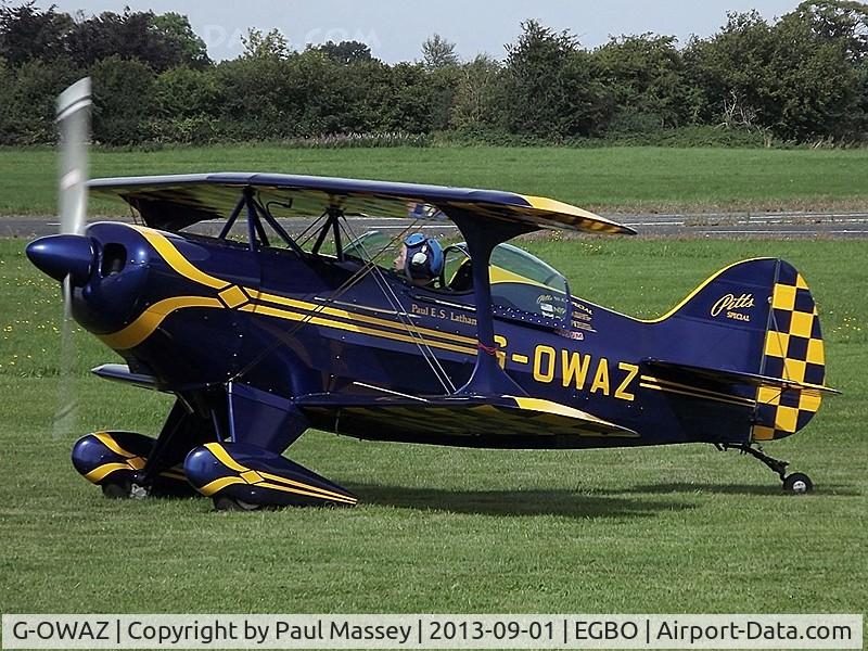 G-OWAZ, Pitts S-1C Special C/N 43JM, @ the Autumn Wings & Wheels fly-in. EX:-G-BRPI,N199M.