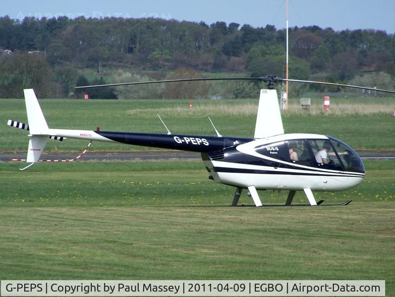 G-PEPS, 2000 Robinson R44 Raven C/N 0722, @ Halfpenny Green. EX:-G-LFBW,G-ODES.