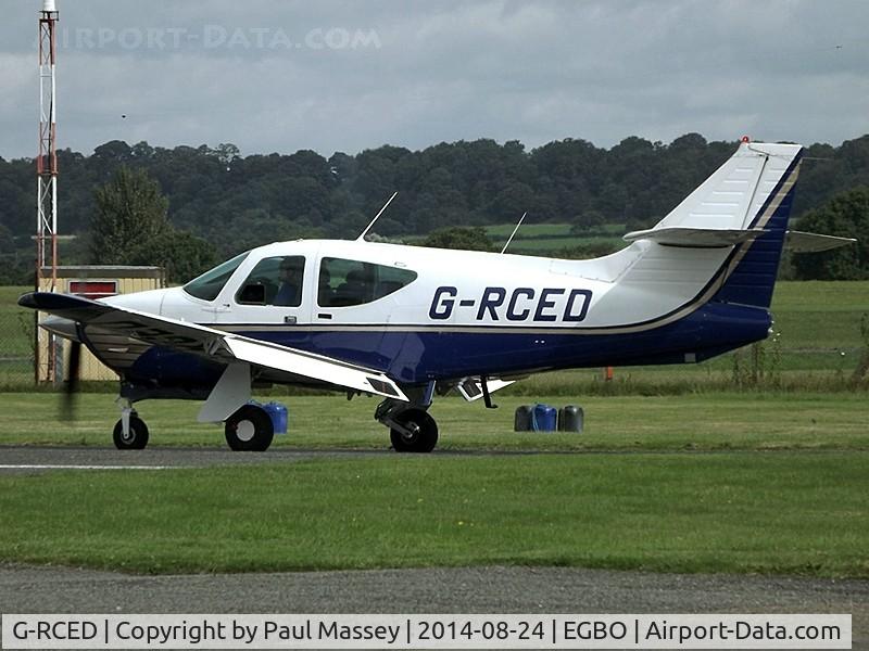 G-RCED, 1977 Rockwell Commander 114 C/N 14241, @ the summer wings & wheels fly-in. EX:-VR-CED,N4917W.