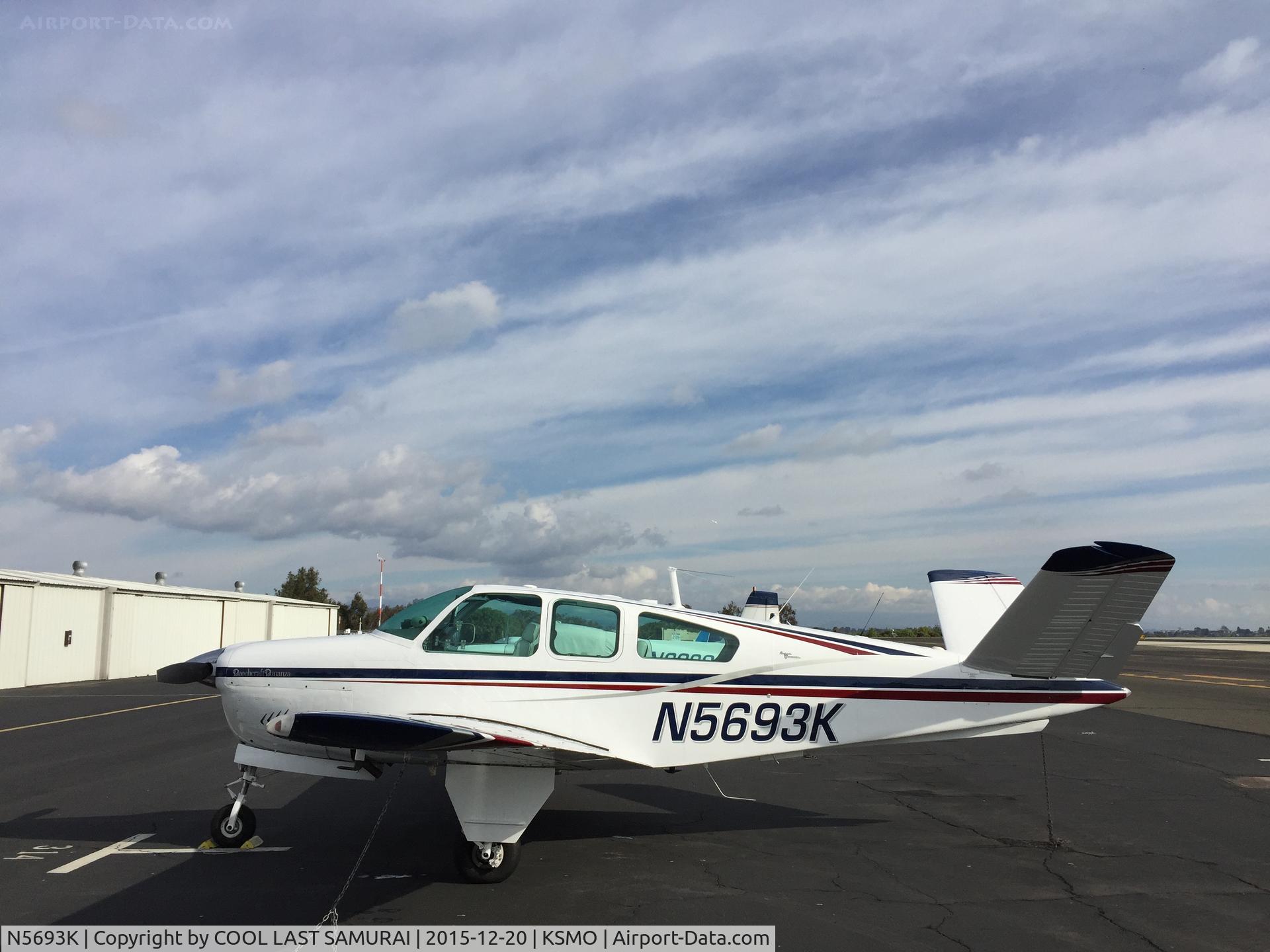 N5693K, 1964 Beech S35 Bonanza C/N D-7625, 93K at Santa Monica Parking