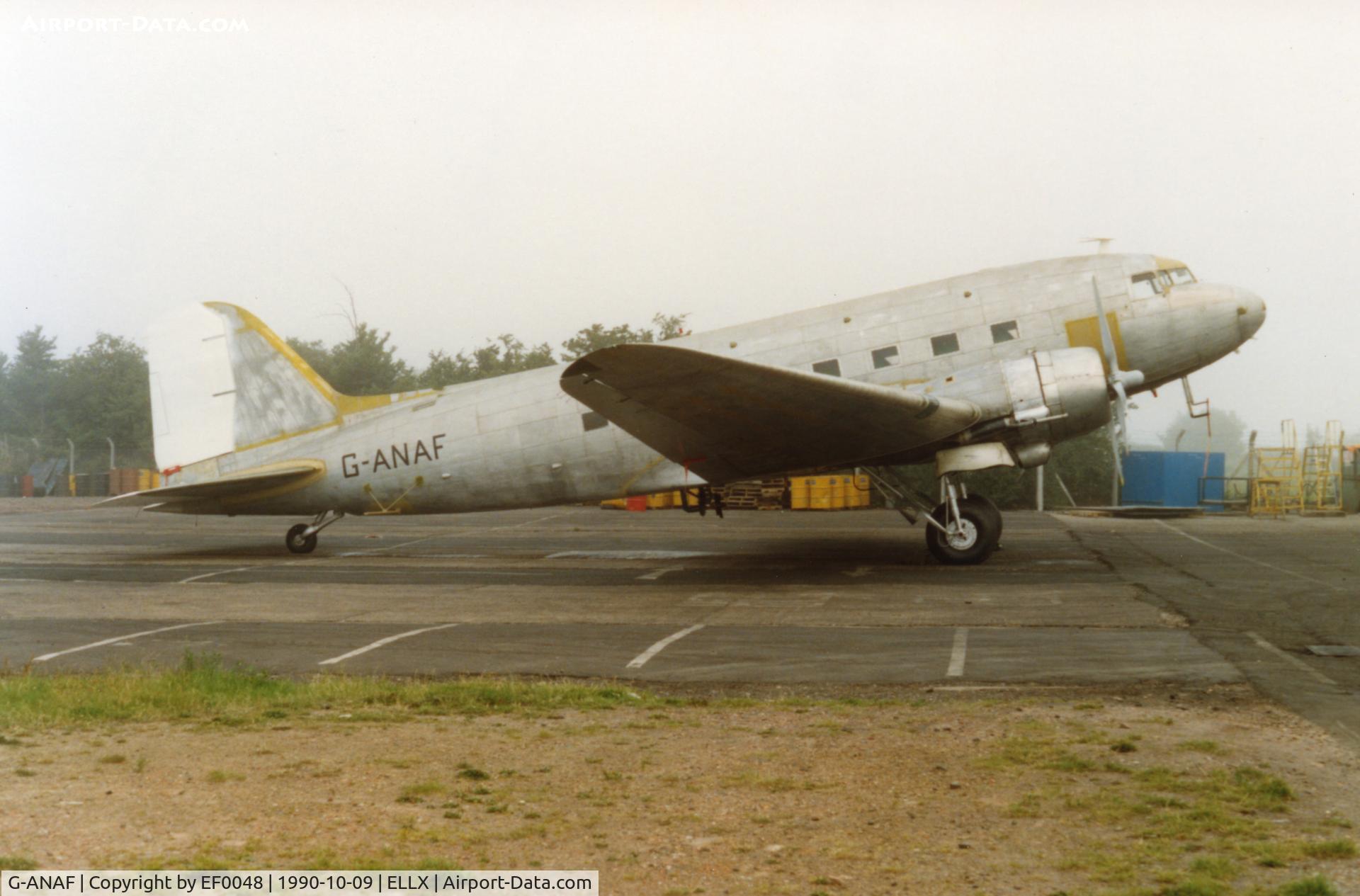 G-ANAF, 1944 Douglas DC-3C-R-1830-90C (C-47B) C/N 33436, seen before paint. after conversion to sprayer