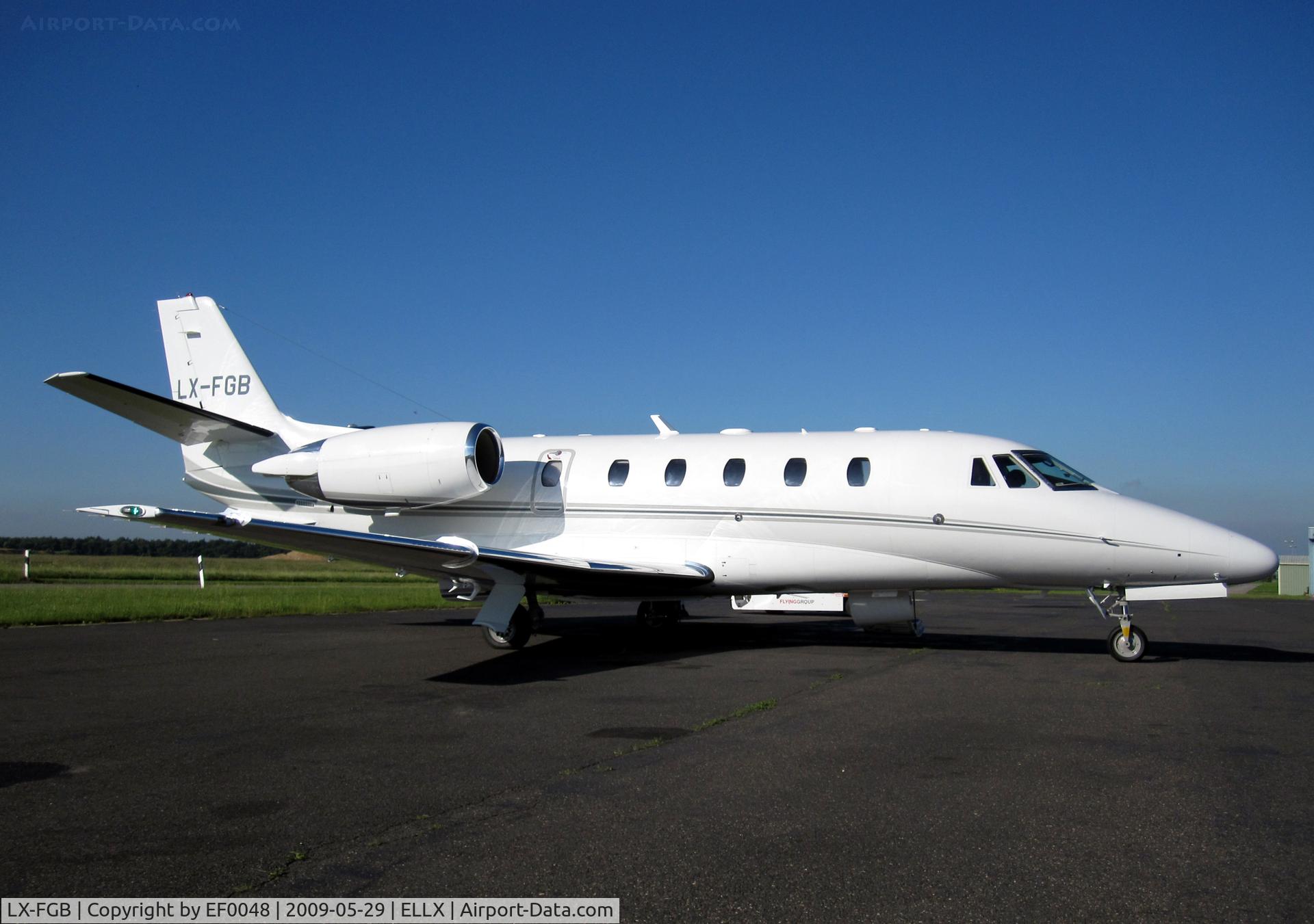LX-FGB, 2009 Cessna 560 Citation XLS+ C/N 560-6026, Our first aircraft when I worked at Flying Group Luxembourg. Brand new in this photo