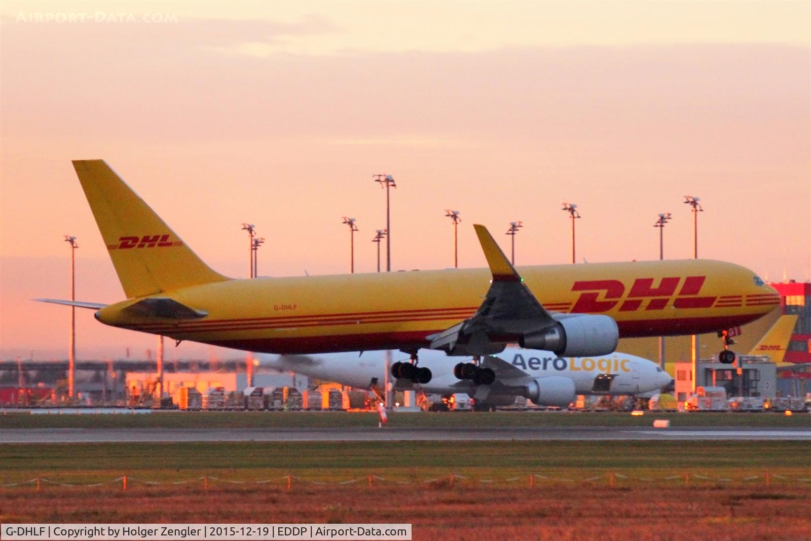 G-DHLF, 2009 Boeing 767-3JHF C/N 37806, Arrival on rwy 26L in todays first sunlight....