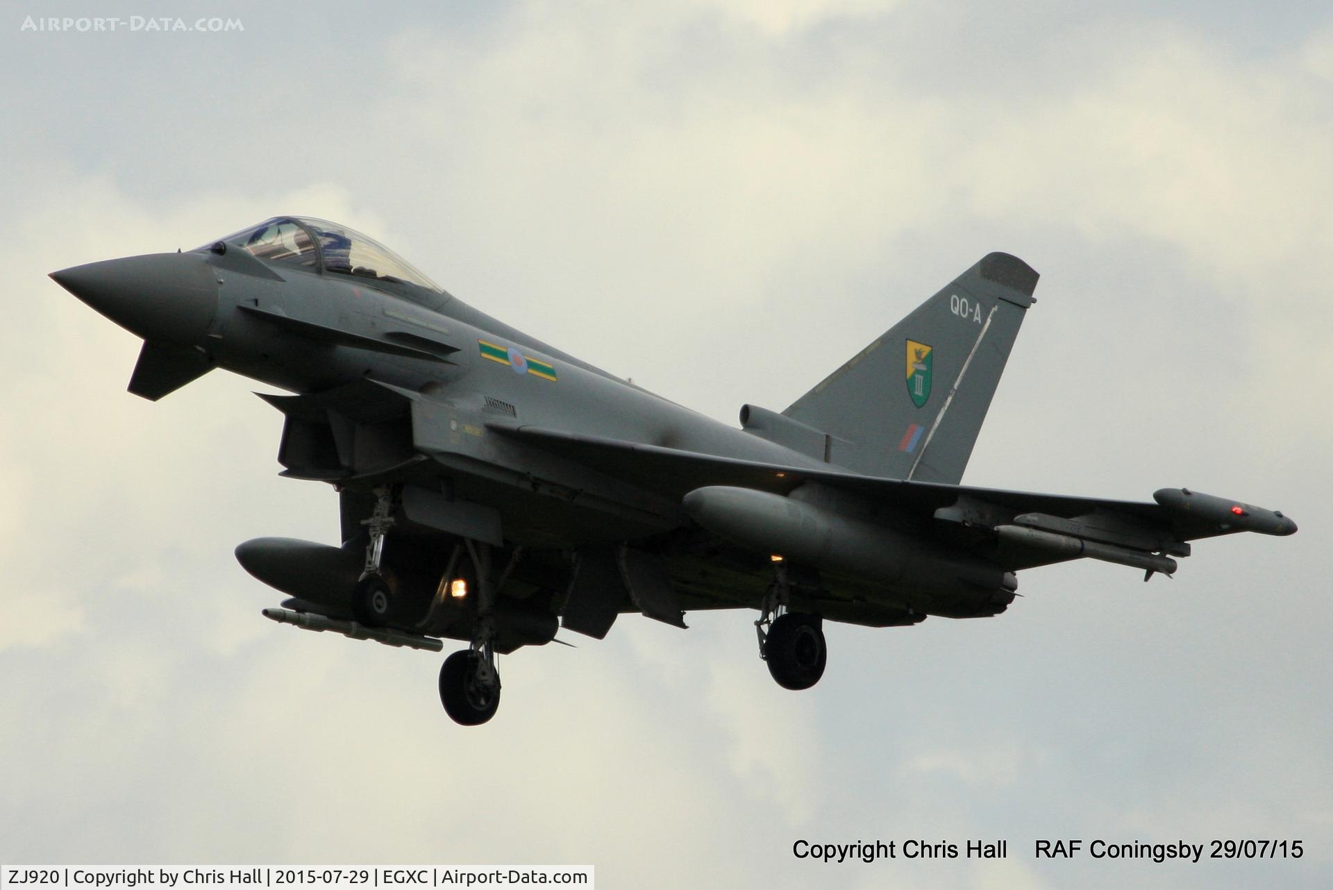 ZJ920, 2005 Eurofighter EF-2000 Typhoon FGR4 C/N 0067/BS011, RAF 3 Sqn