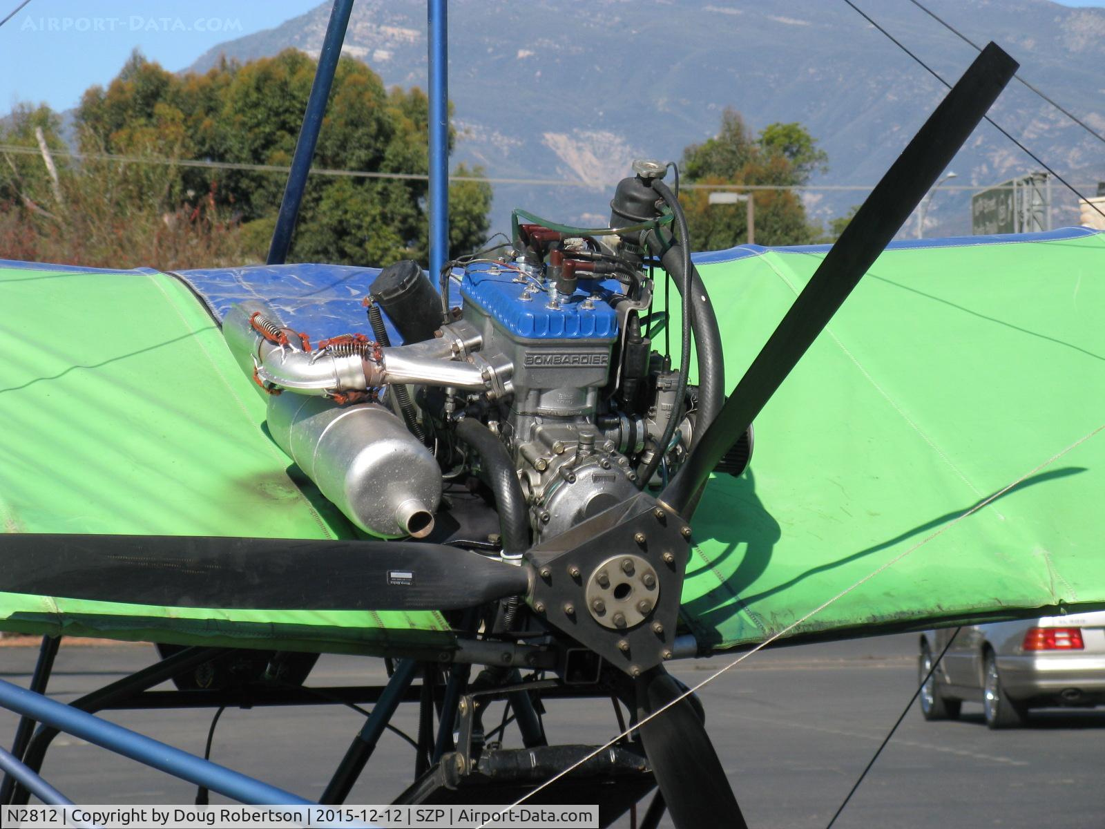 N2812, 2001 Eipper Quicksilver Sport II C/N 0001763, 2001 Eipper Quicksilver SPORT II, Rotax 503DCDI 52 Hp pusher, two-stroke engine and prop closeup