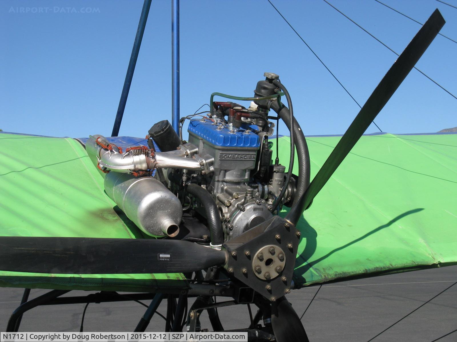 N1712, Quicksilver Sport IIS C/N 0071, 2005 Quicksilver SPORT IIS, Rotax 582DCDI 65 Hp pusher, engine closeup