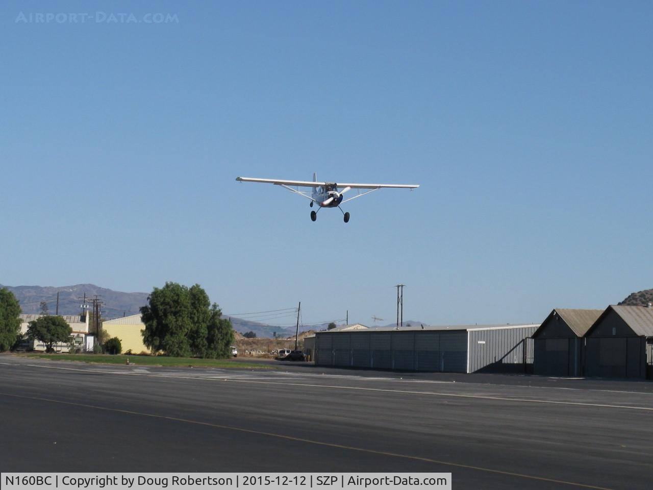 N160BC, 2004 American Champion 8GCBC Scout C/N 457-2004, 2004 American Champion 8GCBC SCOUT, Lycoming O&VO-360 180 Hp, wing Micro vortex generators, aileron spades, Reg's ride, landing Rwy 22