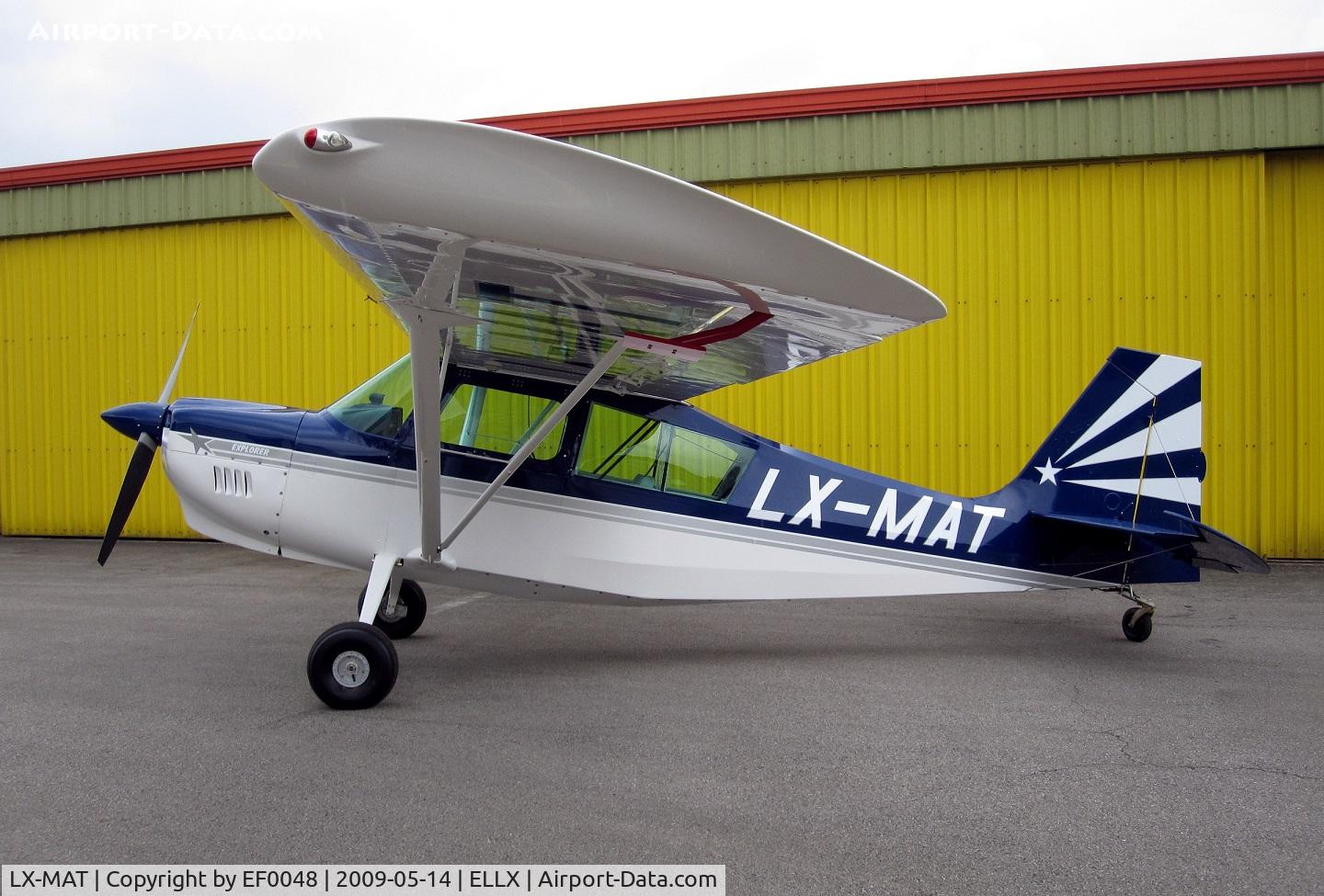 LX-MAT, Champion 7GCBC Explorer C/N 1451-2008, outside hangar in LUX