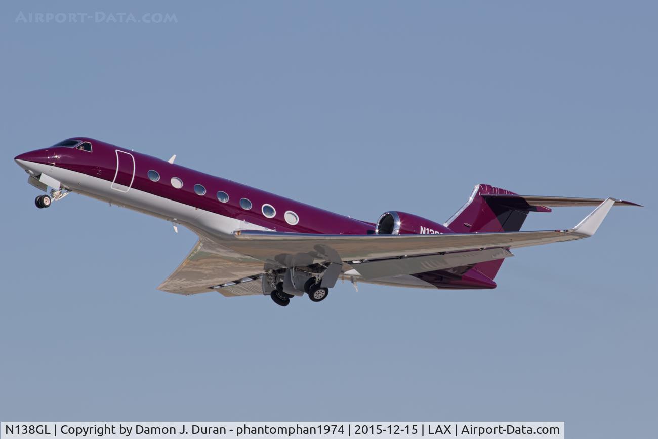 N138GL, 2014 Gulfstream Aerospace GV-SP (G550) C/N 5476, Departing LAX